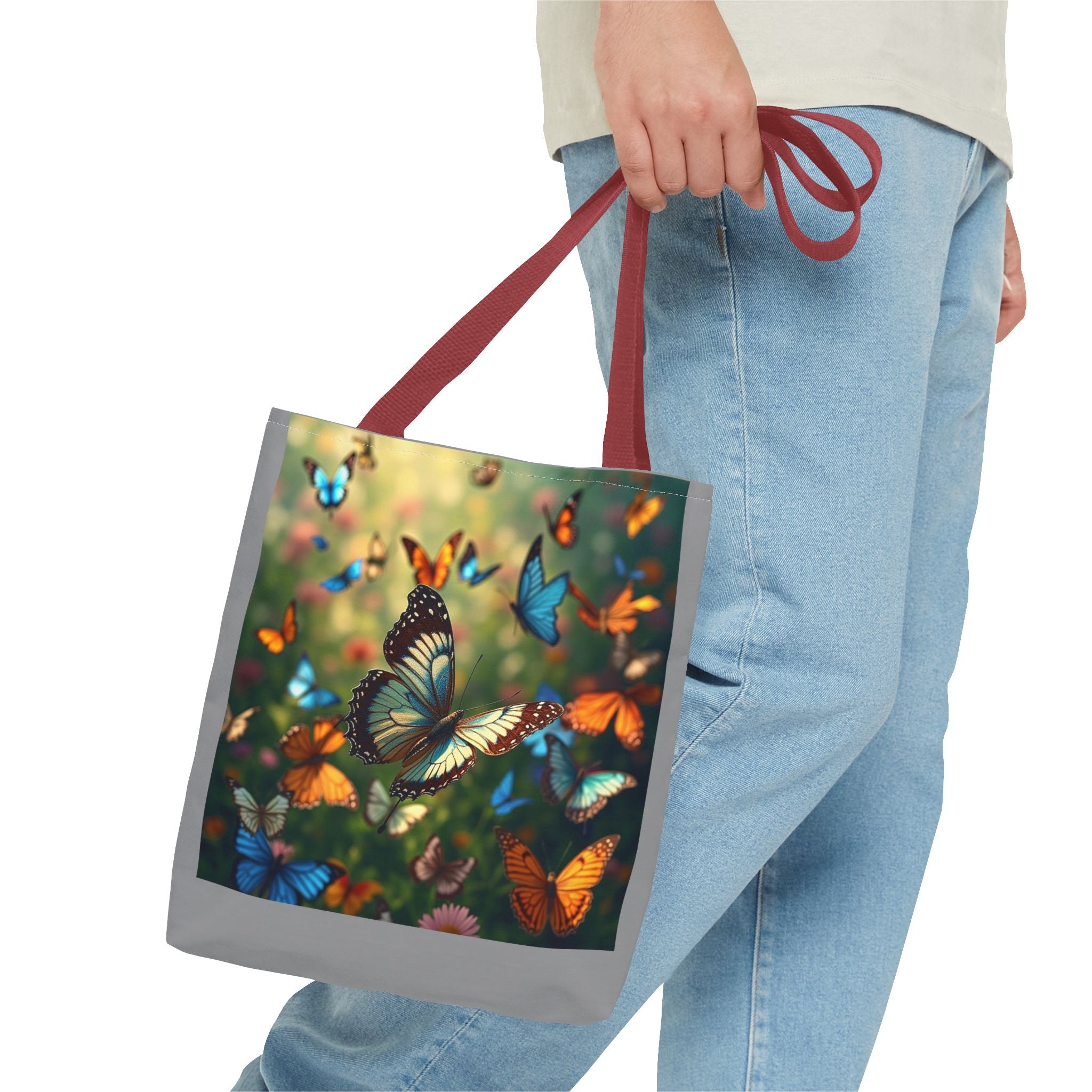 Butterfly Swam 1 Tote Bag - Floral Nature Garden Shopping Bag, Reusable Canvas Handbag, Eco-Friendly Market Tote, Gift for Her, Spring