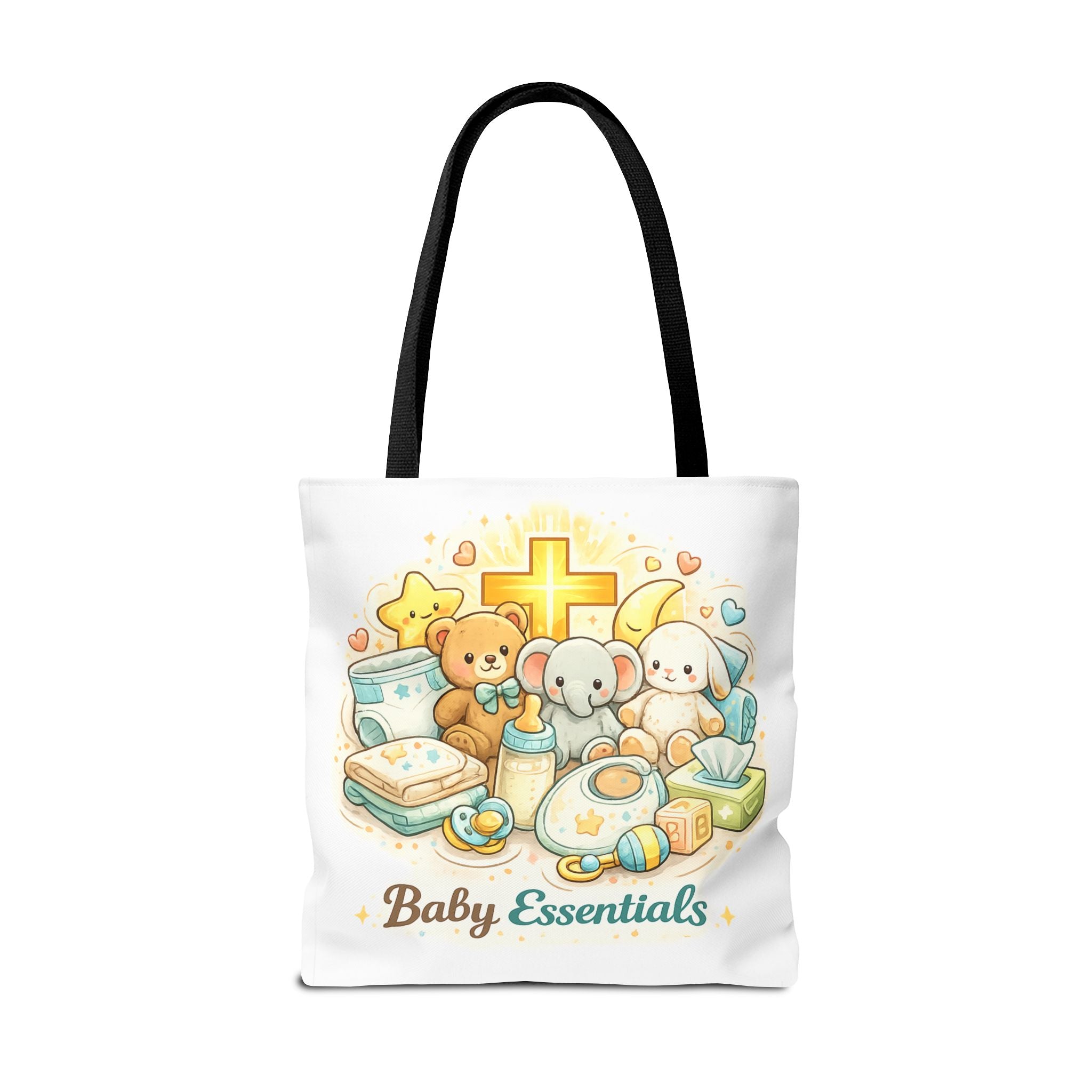 Baby Essentials White Tote Bag | All-Over Print Tote