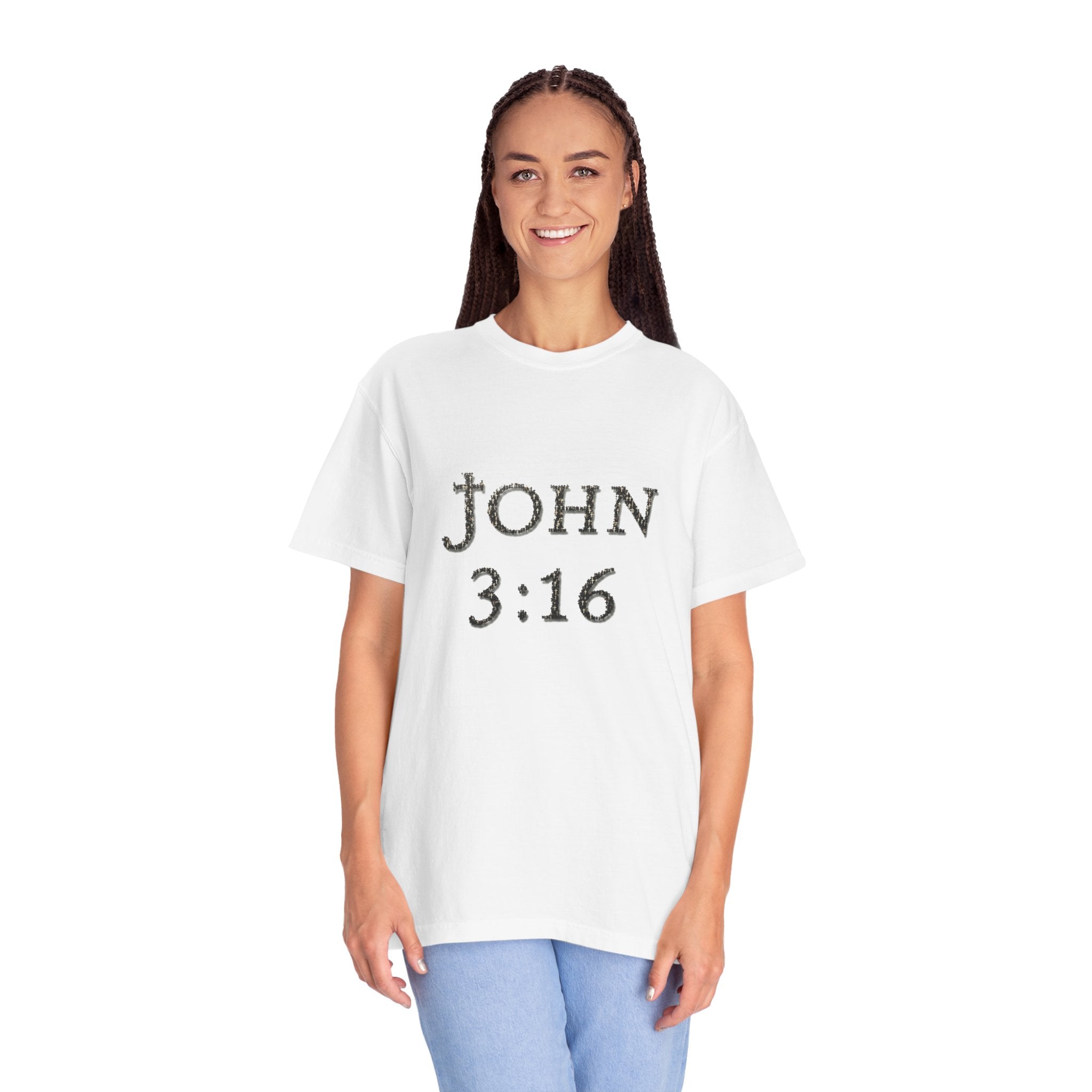 John 3:16 Scripture Cross T-shirt (Ver. 1) | Christian Bible Verse Tee