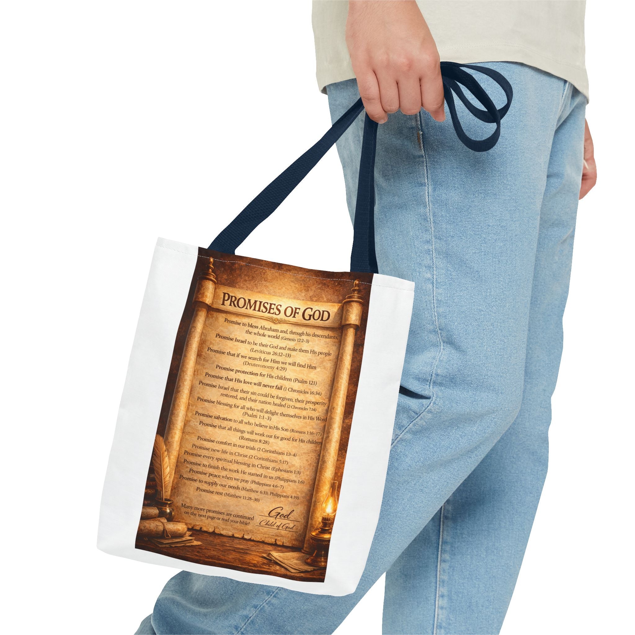 The Promises of God Tote Bag | Scripture Faith Design