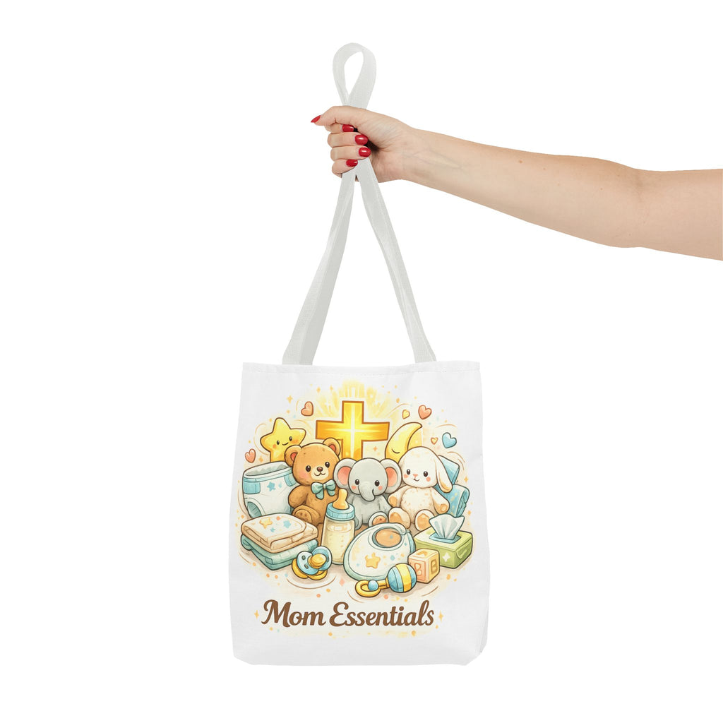 Mom Essentials White Tote Bag | All-Over Print Tote
