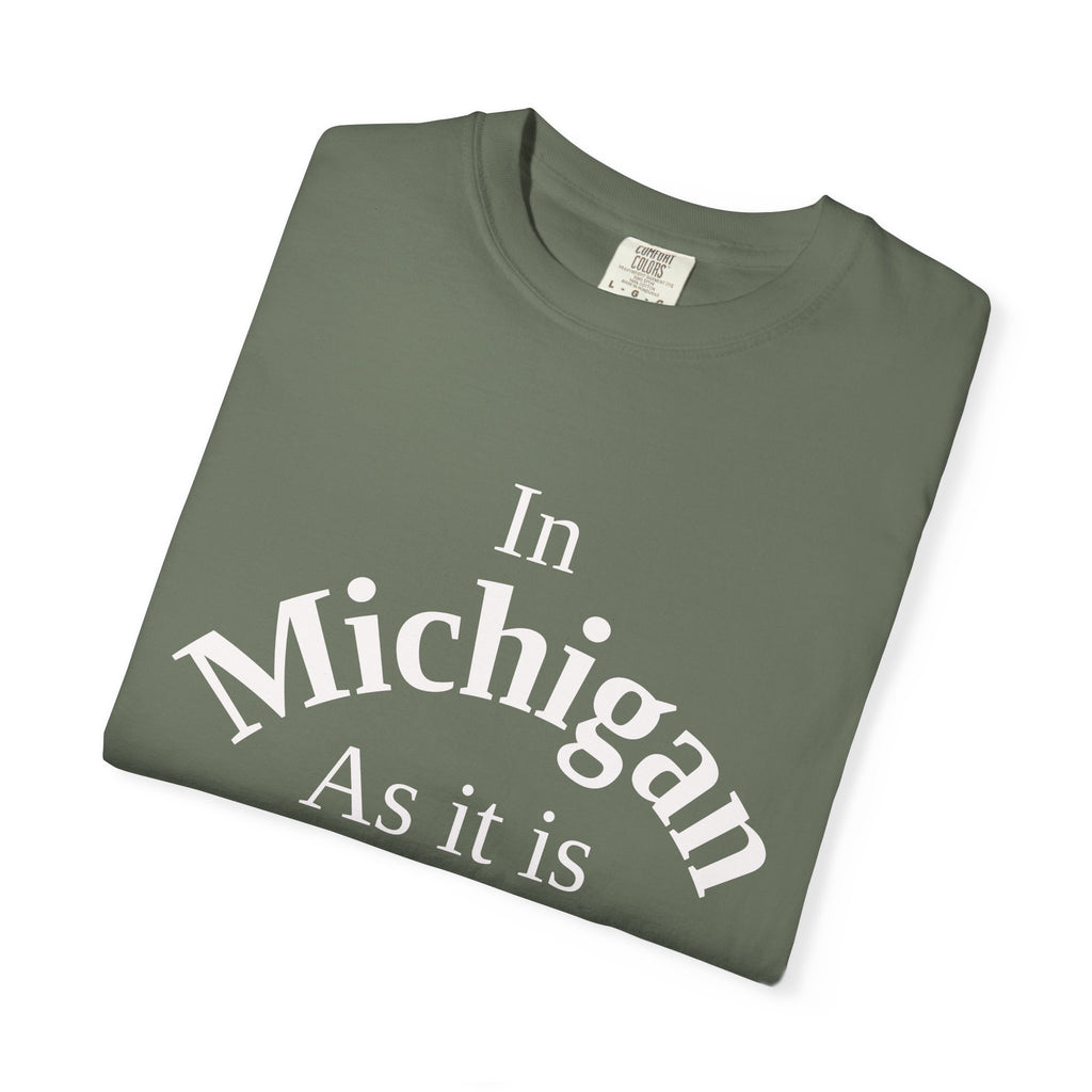 Michigan Unisex T-Shirt, Matthew 6:10 Faith Apparel, Everyday Inspiration Tee, Home State Love Christian Clothing