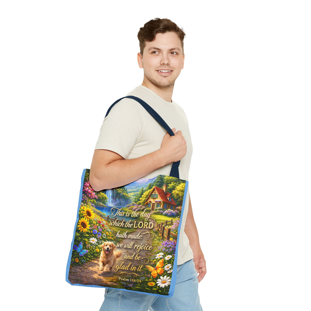 This Is The Day Which The Lord Hath Made | Christian Tote Bag | Scripture Canvas Tote