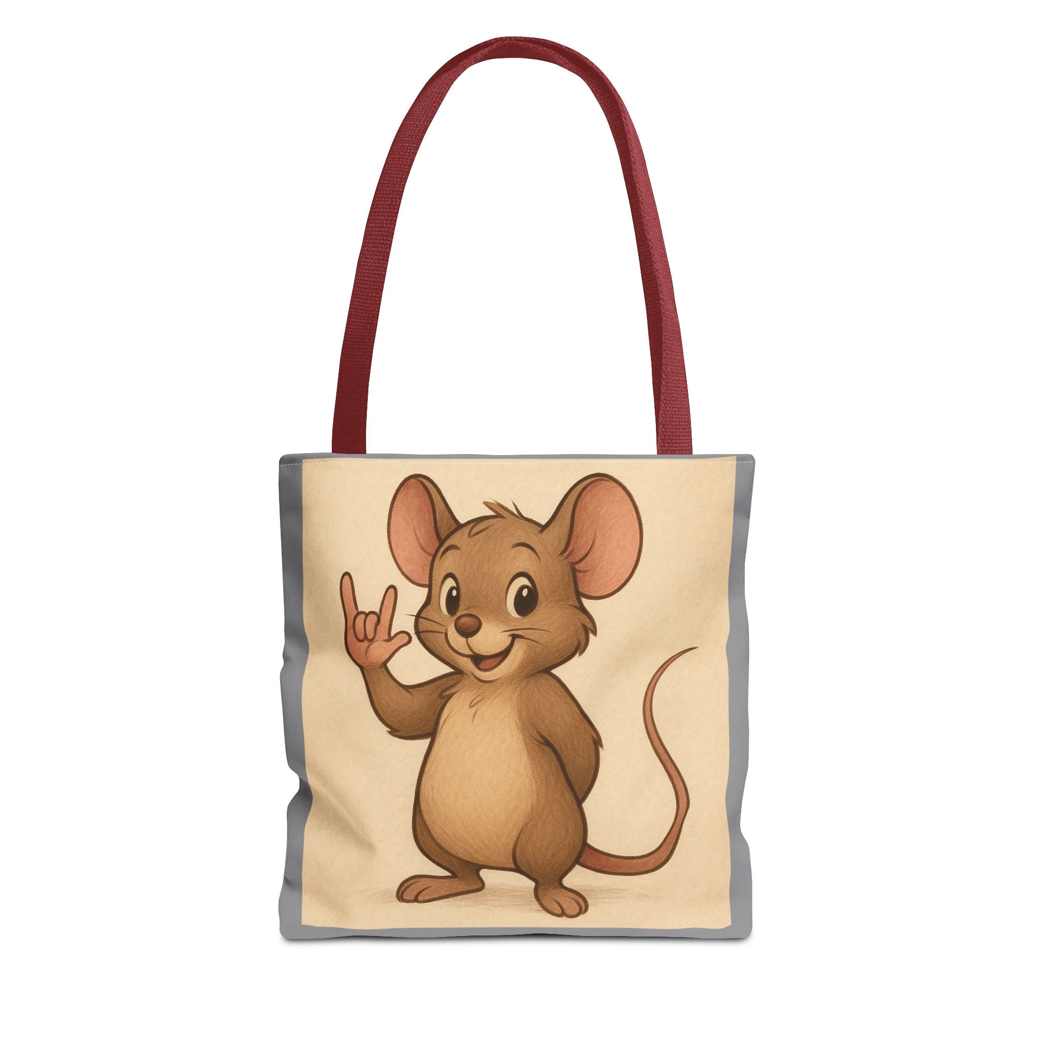 Tote Bag - Mouse I Love You, Cute Animal Print, Carry-All Shoulder Bag, Reusable Shopping Tote, Gift for Animal Lovers, Eco-Friendly Grocery