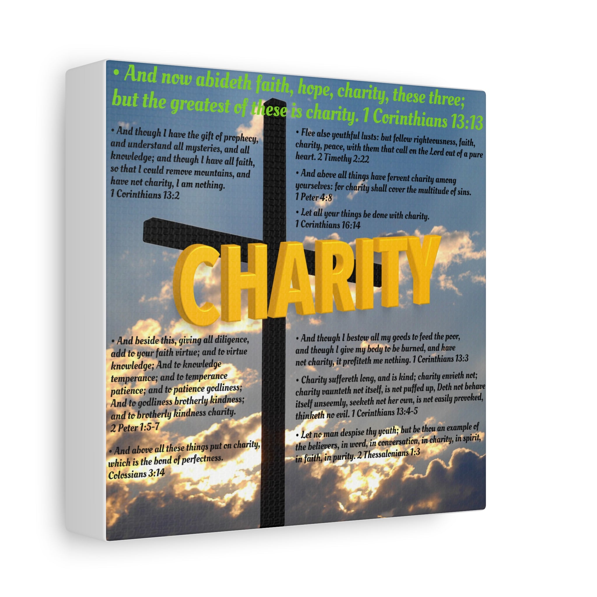 Charity Set 3 of 3 Canvas Art, Stretched Canvas Print Wall Decor, Unique Gift Idea