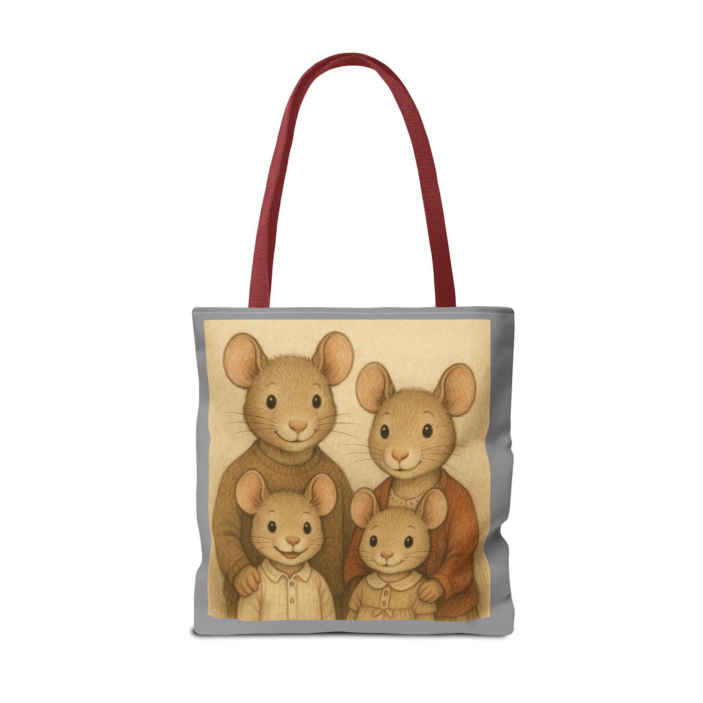 Tote Bag - Mouse Family, Cute Animal Print, Carry-All Shoulder Bag, Reusable Shopping Tote, Gift for Animal Lovers