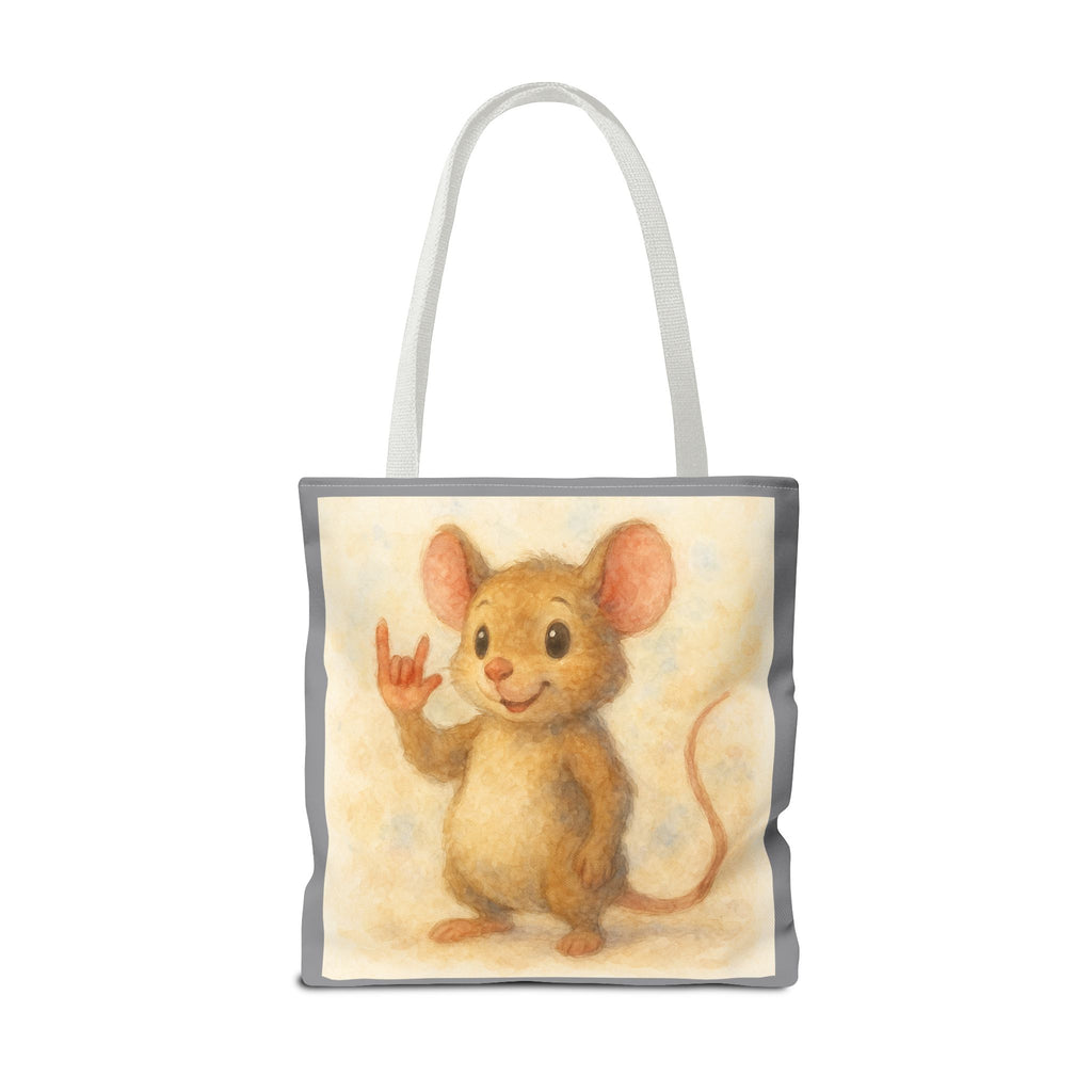 Tote Bag - Mouse 3 I Love You, Cute Animal Print, Carry-All Shoulder Bag, Reusable Shopping Tote, Gift for Animal Lovers