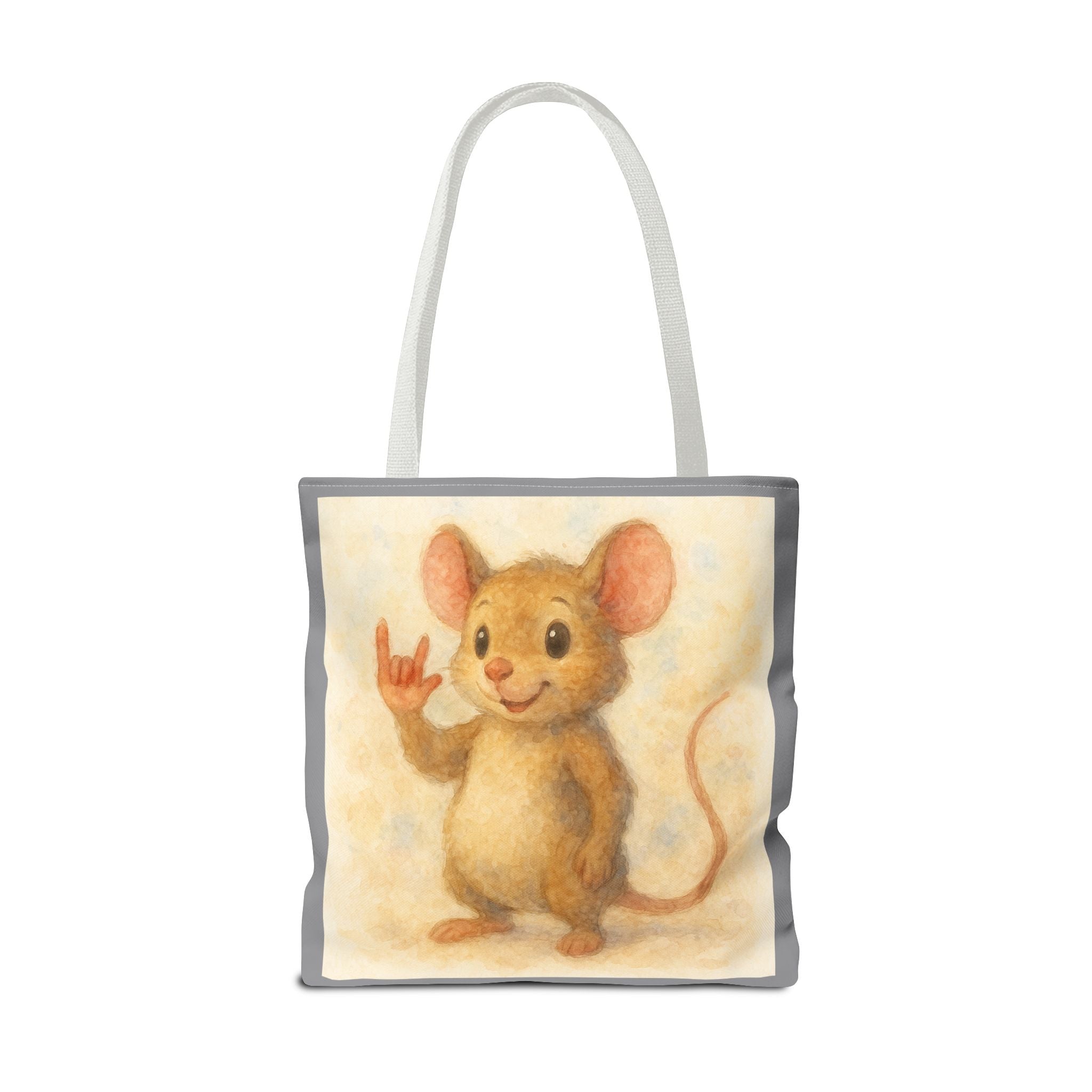 Tote Bag - Mouse 3 I Love You, Cute Animal Print, Carry-All Shoulder Bag, Reusable Shopping Tote, Gift for Animal Lovers
