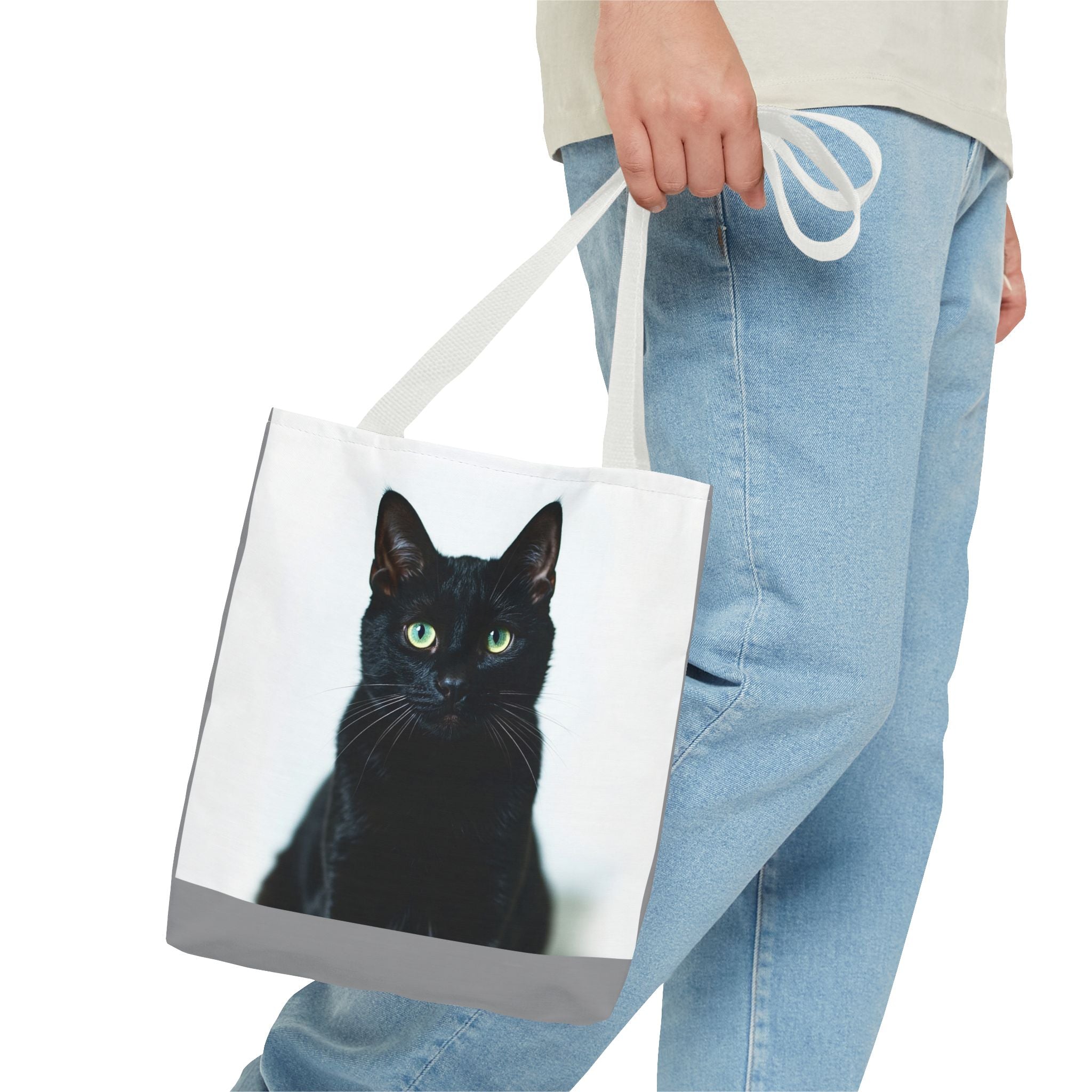 Tote Bag - Black Cat, Carry-All Shoulder Bag, Reusable Shopping Tote, Gift for Animal Lovers