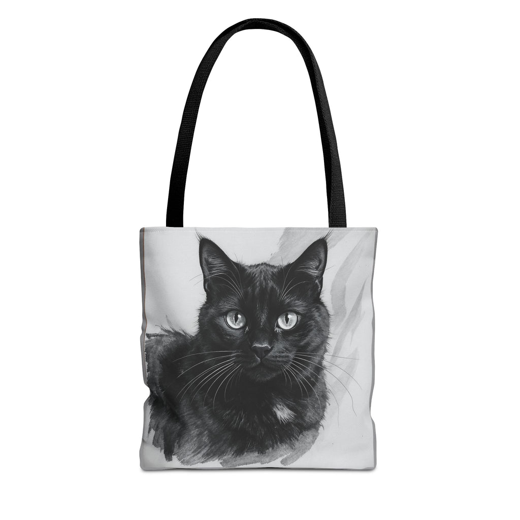 Tote Bag - Charcoal Cat, Carry-All Shoulder Bag, Reusable Shopping Tote, Gift for Animal Lovers