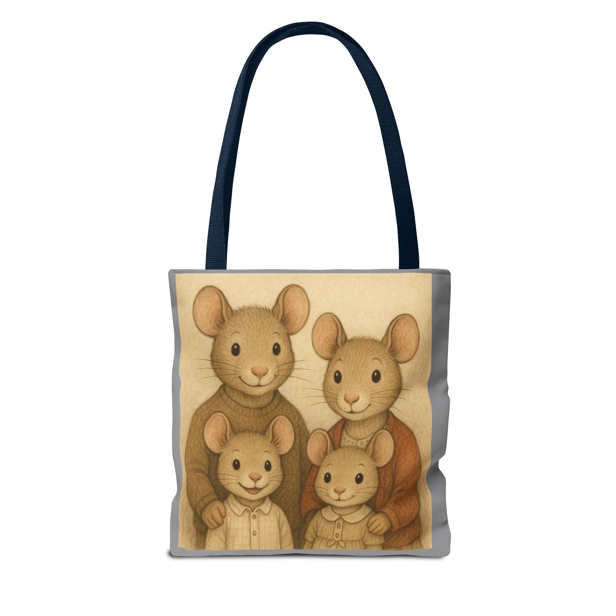 Tote Bag - Mouse Family, Cute Animal Print, Carry-All Shoulder Bag, Reusable Shopping Tote, Gift for Animal Lovers