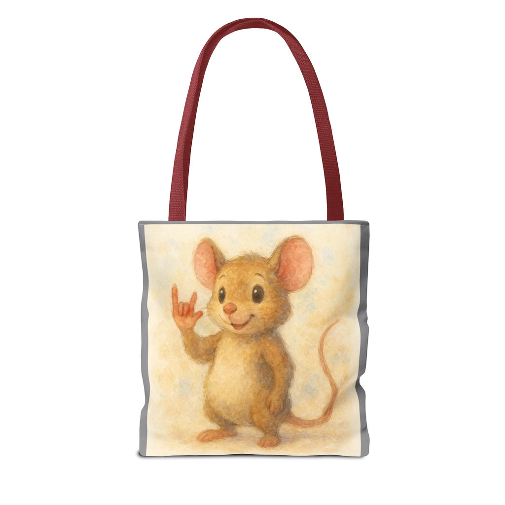 Tote Bag - Mouse 3 I Love You, Cute Animal Print, Carry-All Shoulder Bag, Reusable Shopping Tote, Gift for Animal Lovers
