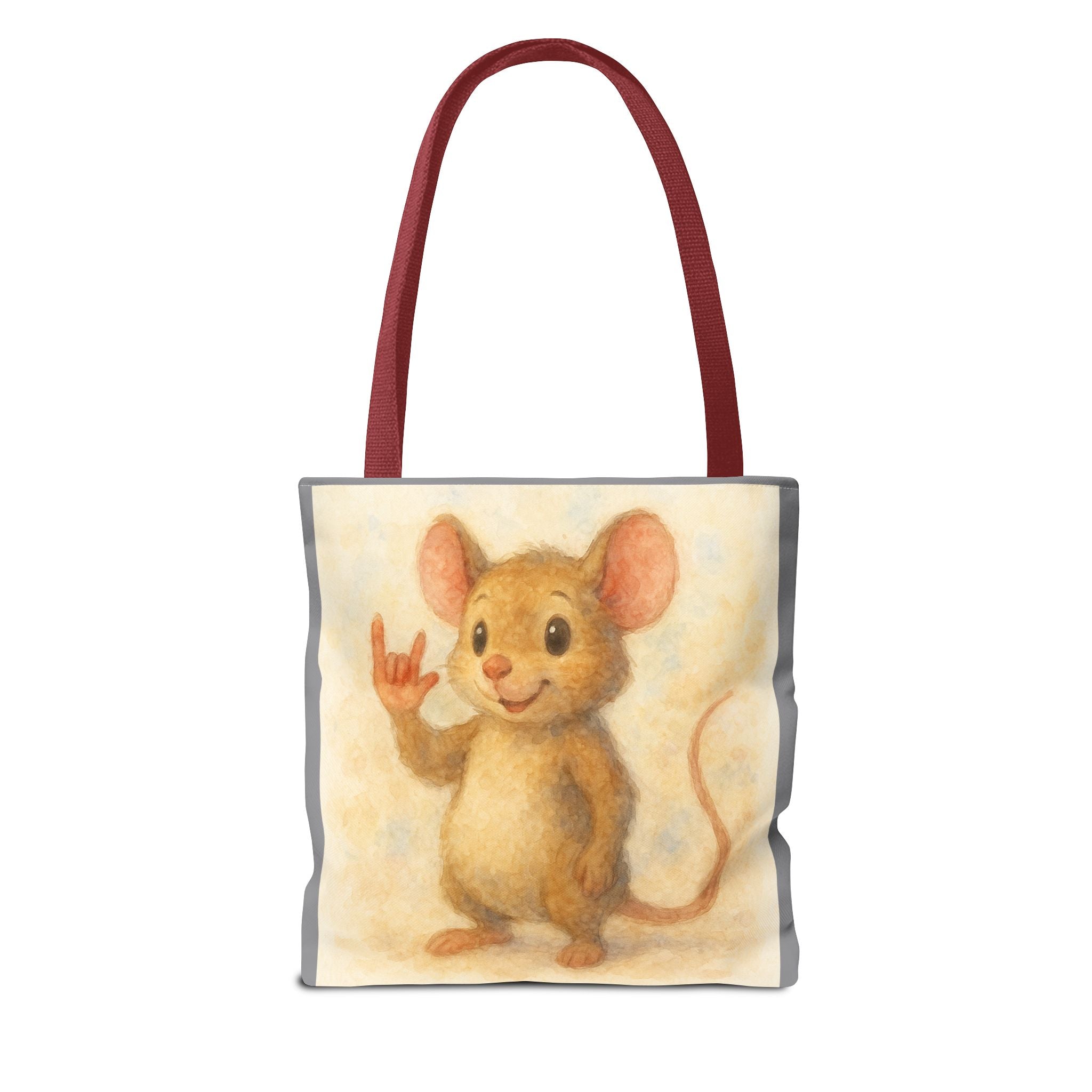 Tote Bag - Mouse 3 I Love You, Cute Animal Print, Carry-All Shoulder Bag, Reusable Shopping Tote, Gift for Animal Lovers