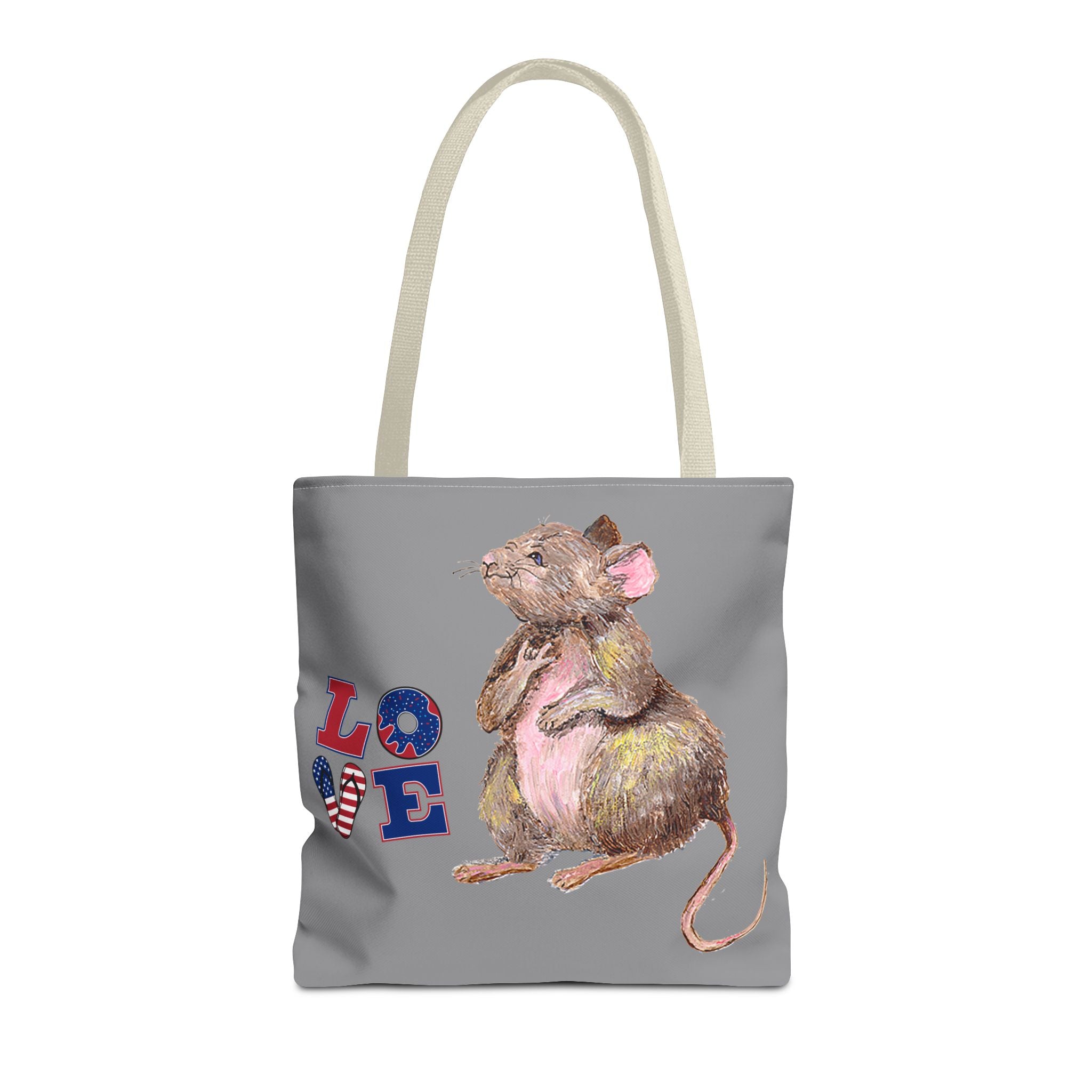 I Love You Mouse Patriotic LOVE Tote Bag | Mouse 1 AND Mouse 2 | All-Over Print
