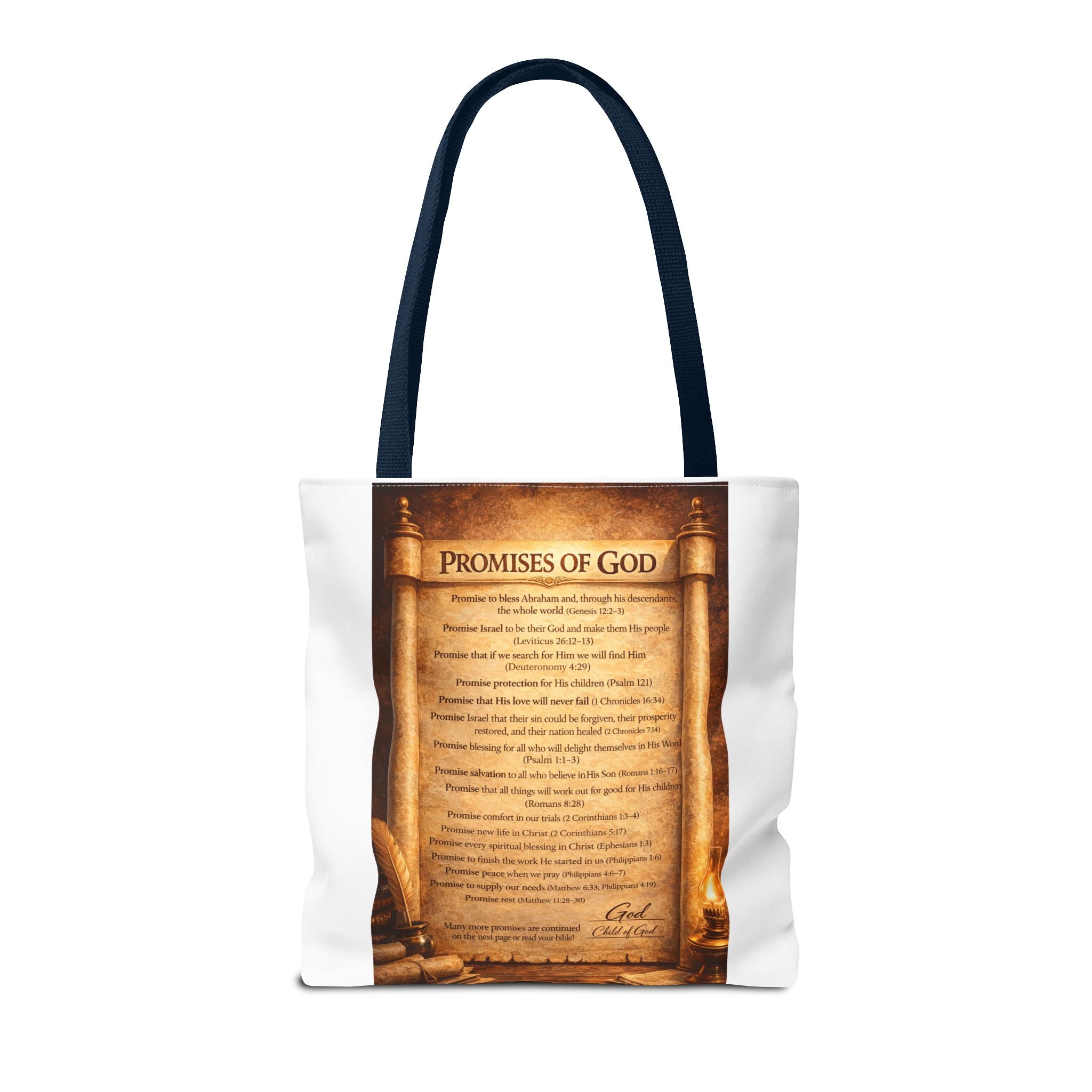 The Promises of God Tote Bag | Scripture Faith Design