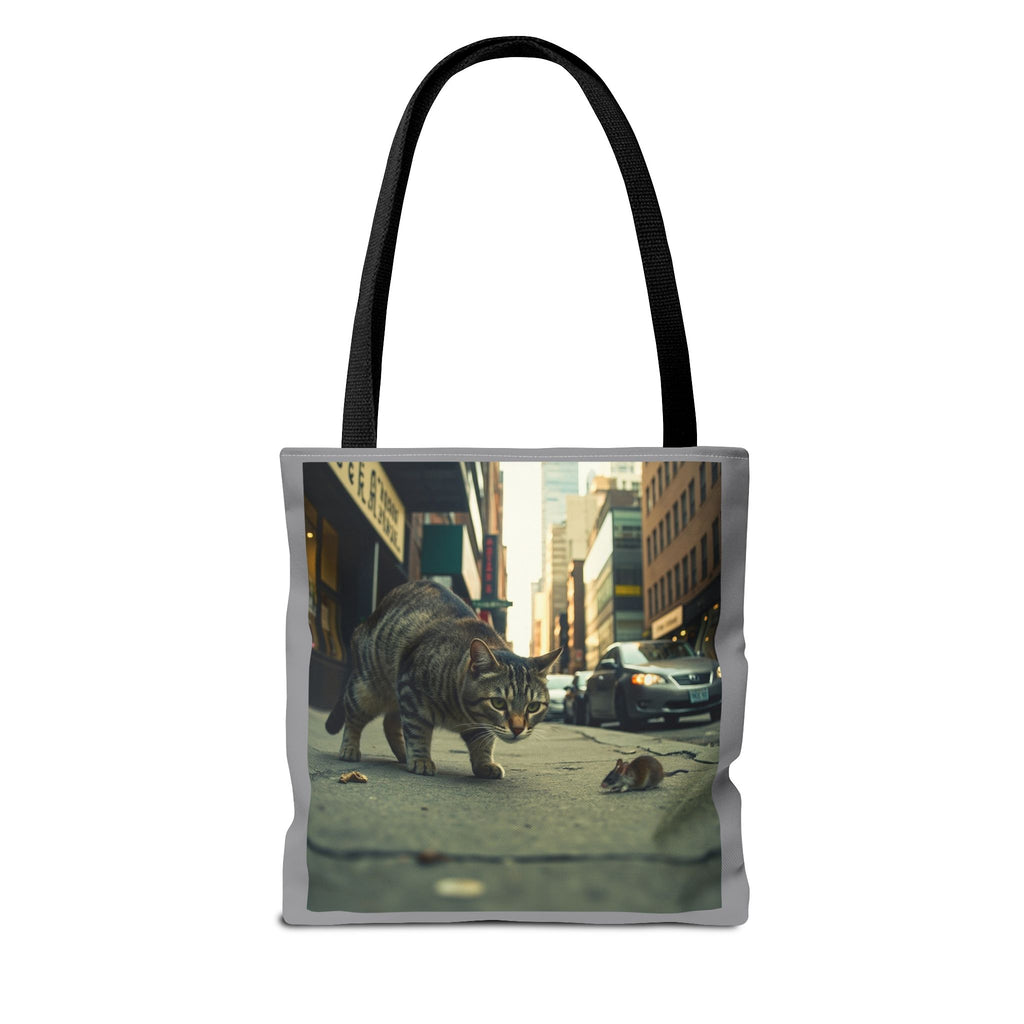 Cat and Mouse Tote Bag, Kitty Tote, Animal Print Bag, Cute Carryall, Canvas Shoulder Bag, Cat Lover Gift
