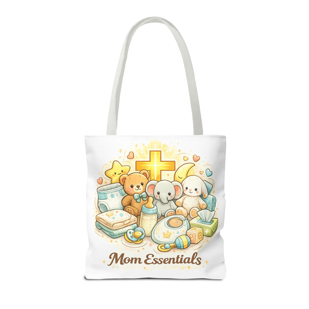 Mom Essentials White Tote Bag | All-Over Print Tote