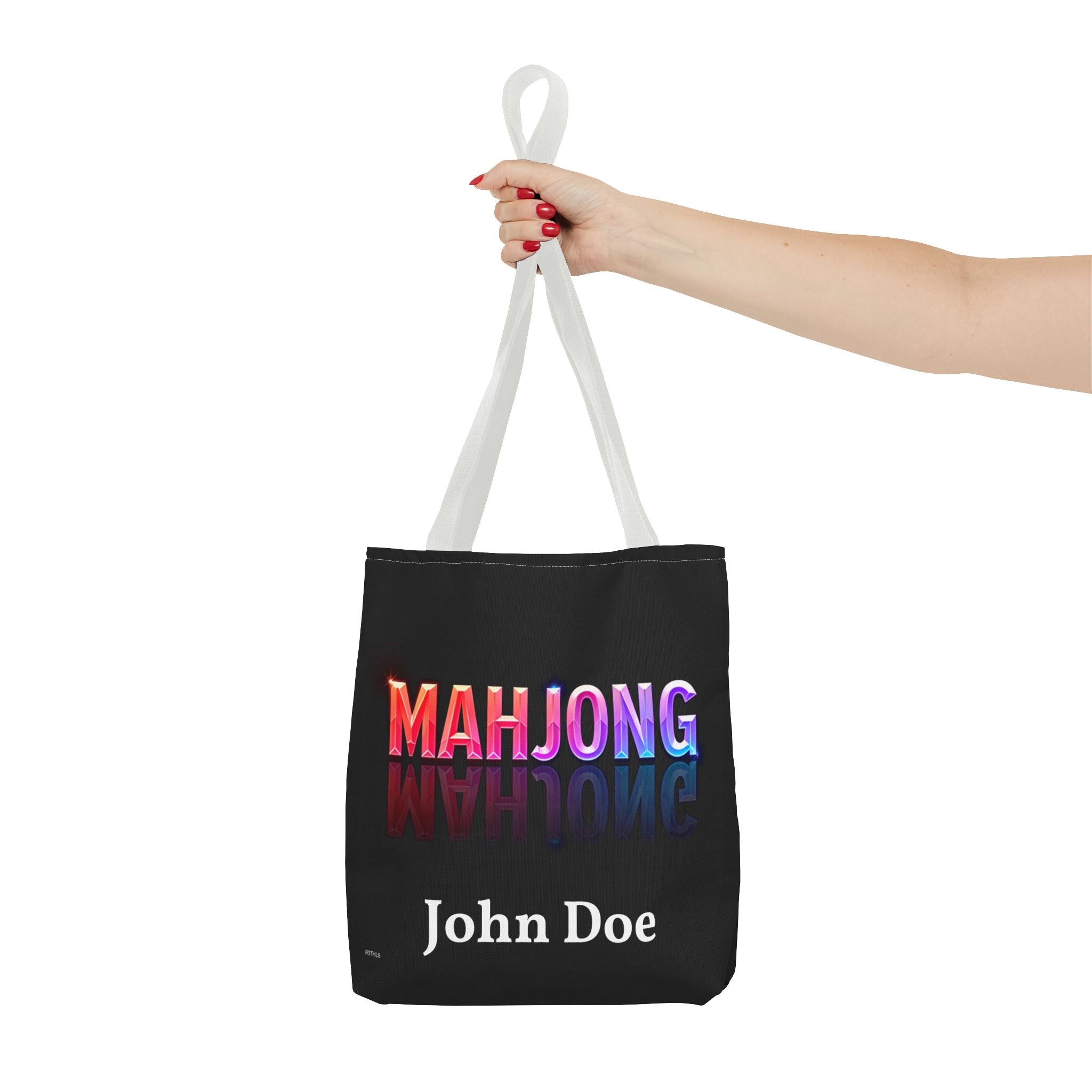 Personalize Black Mahjong Tiles Tote Bag | All-Over Print Tote