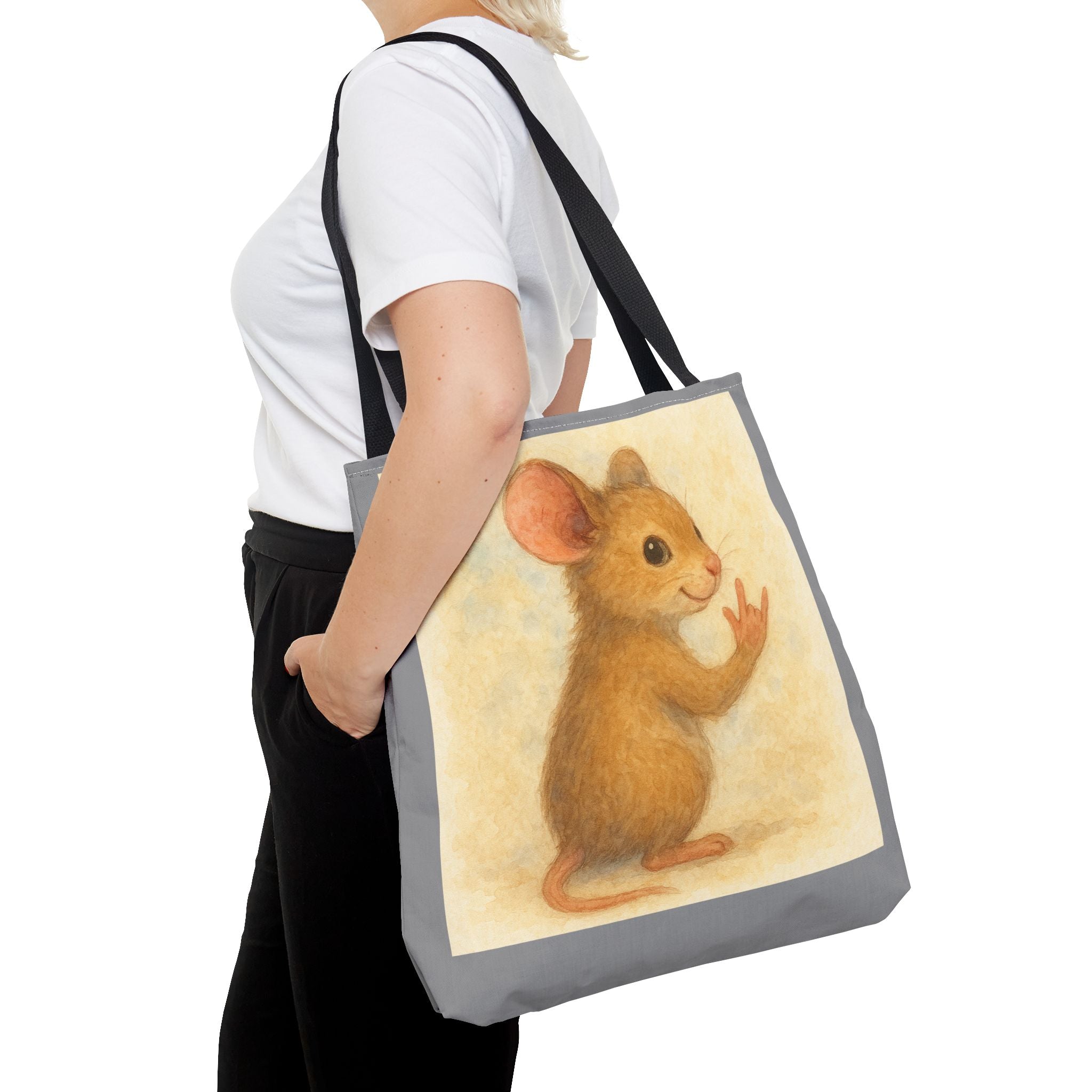 Tote Bag - Mouse 2 I Love You, Cute Animal Print, Carry-All Shoulder Bag, Reusable Shopping Tote, Gift for Animal Lovers