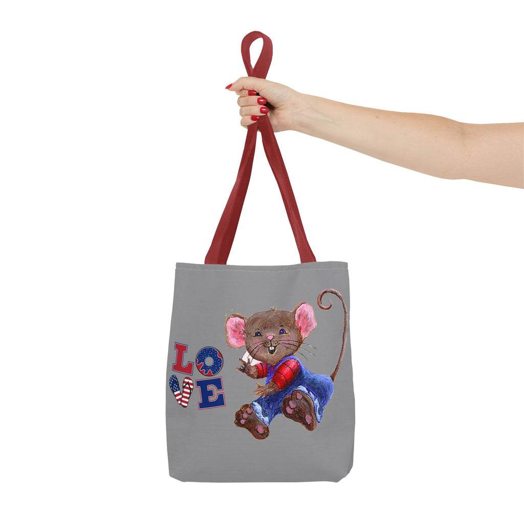 I Love You Mouse Patriotic LOVE Tote Bag | Mouse 2 | All-Over Print