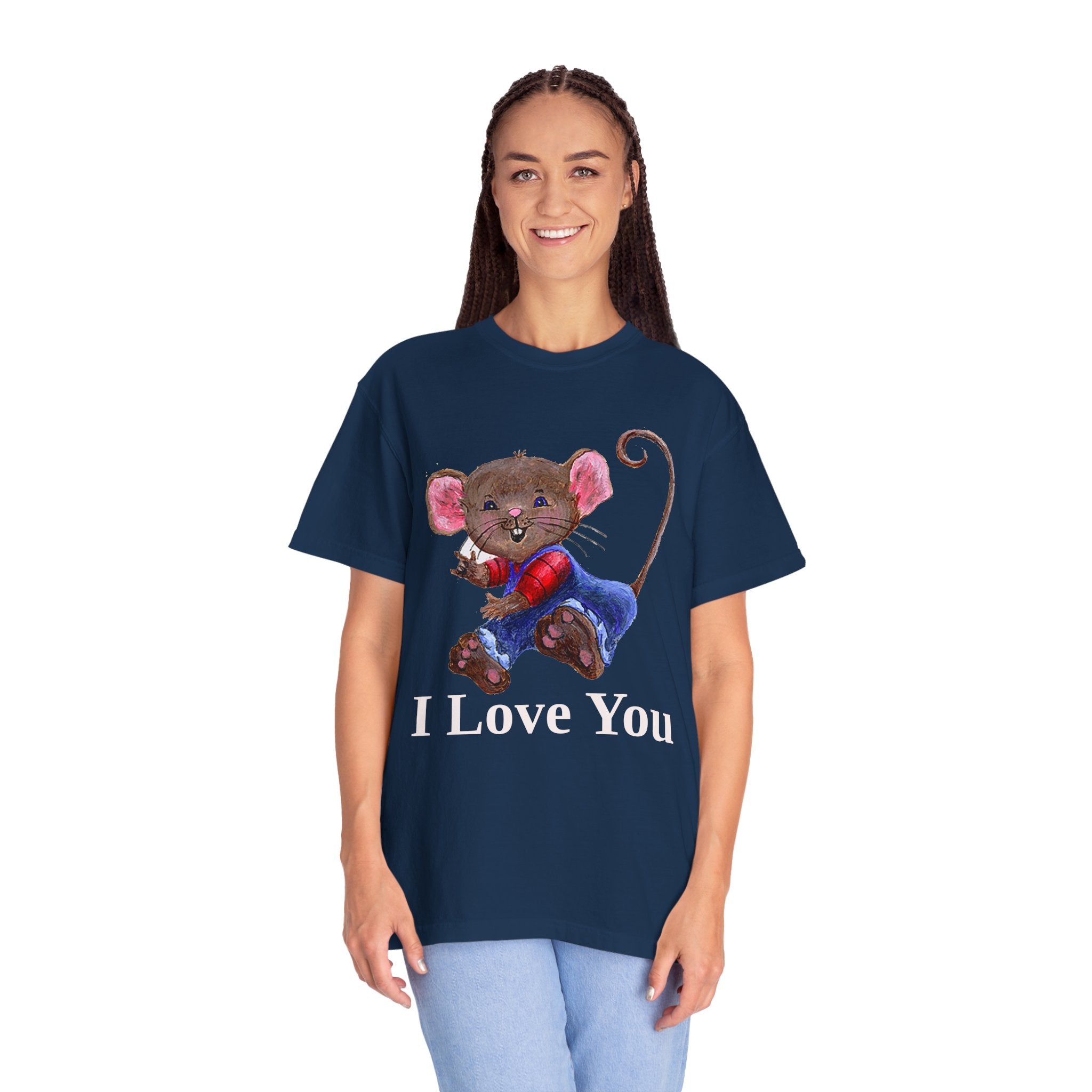 I Love You Mouse Version 2 Unisex T-shirt, Apparel, Clothing, Cute Mouse Tee, Christian Gift, Casual Top