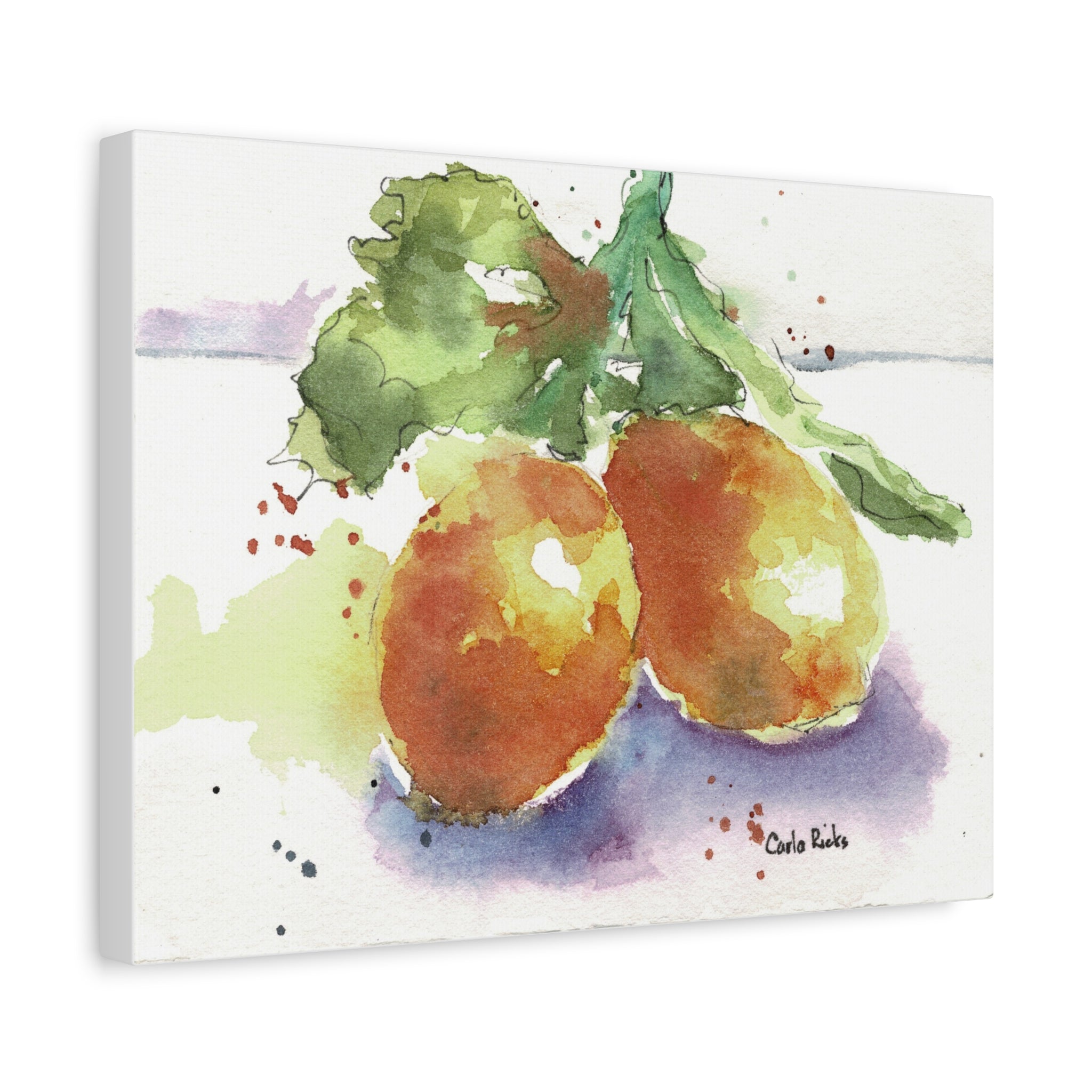 Canvas Print, Handpainted Watercolor of Yellow Lemons, Fine Art Wall Decor, Fruit Artwork, Kitchen Wall Art, Home Decor Print