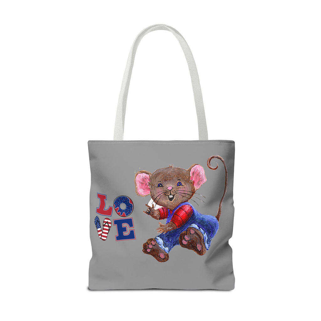 I Love You Mouse Patriotic LOVE Tote Bag | Mouse 2 | All-Over Print
