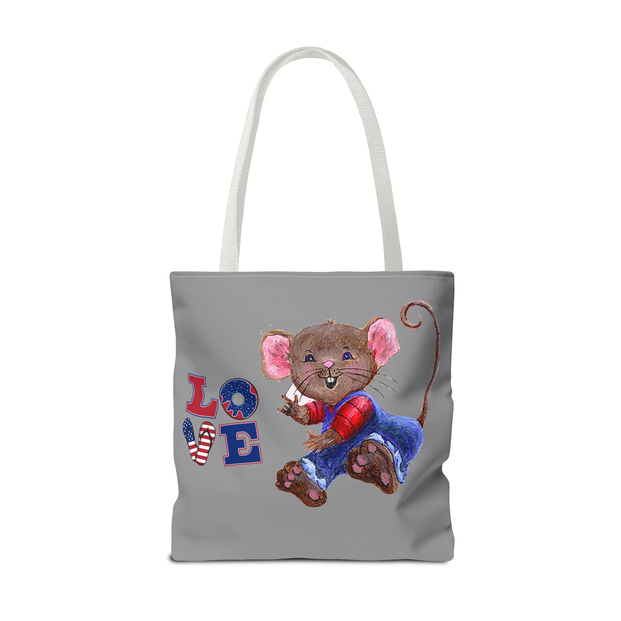 I Love You Mouse Patriotic LOVE Tote Bag | Mouse 2 | All-Over Print