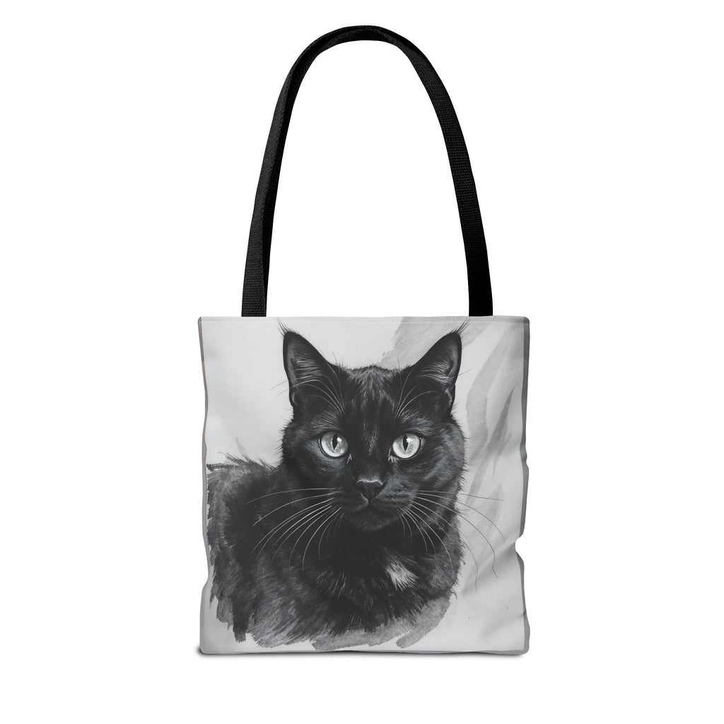 Tote Bag - Charcoal Cat, Carry-All Shoulder Bag, Reusable Shopping Tote, Gift for Animal Lovers