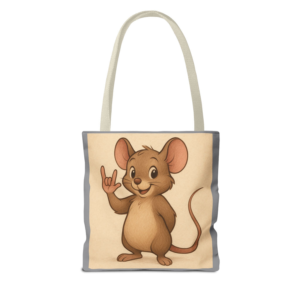 Tote Bag - Mouse I Love You, Cute Animal Print, Carry-All Shoulder Bag, Reusable Shopping Tote, Gift for Animal Lovers, Eco-Friendly Grocery