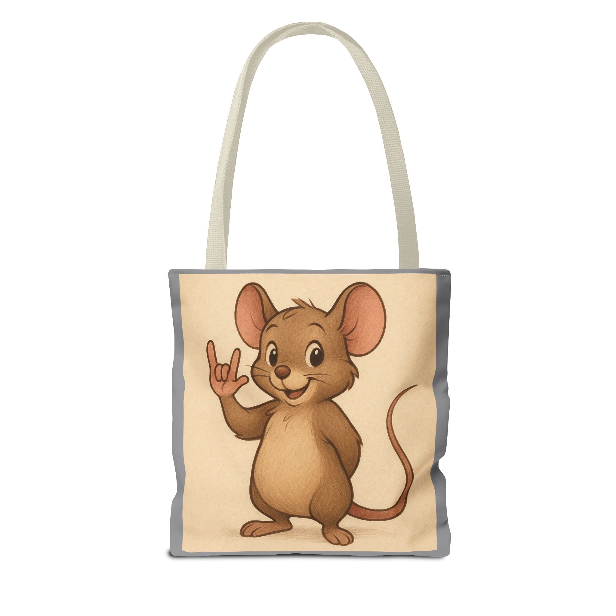 Tote Bag - Mouse I Love You, Cute Animal Print, Carry-All Shoulder Bag, Reusable Shopping Tote, Gift for Animal Lovers, Eco-Friendly Grocery