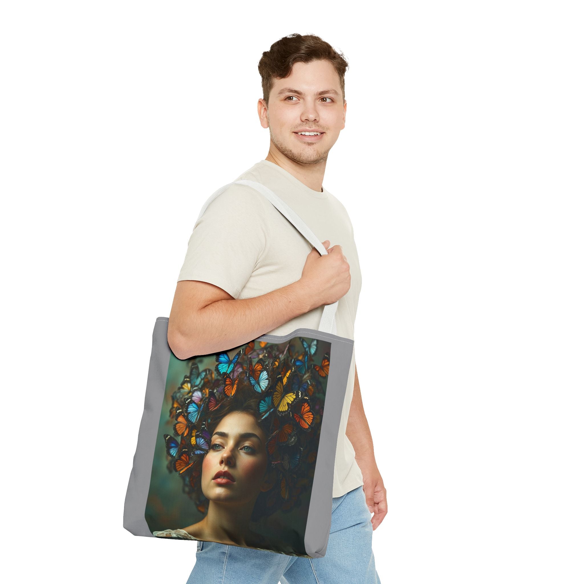 Tote Bag - Butterfly Hair, Carry-All Shoulder Bag, Reusable Shopping Tote, Gift for Animal Lovers