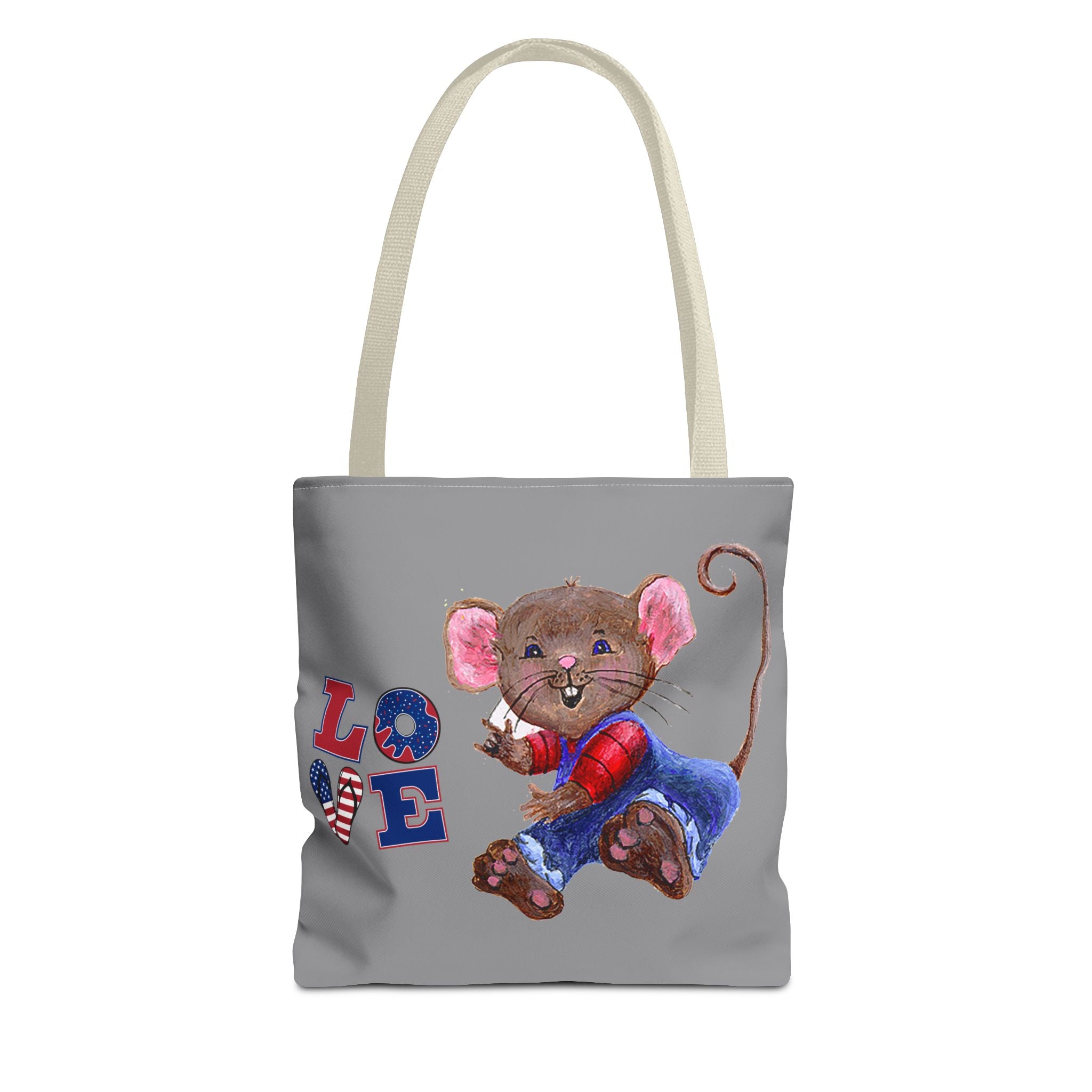 I Love You Mouse Patriotic LOVE Tote Bag | Mouse 2 | All-Over Print