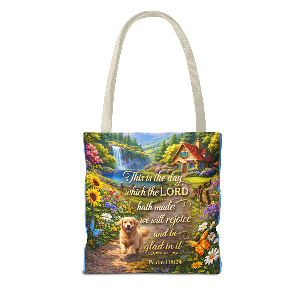 This Is The Day Which The Lord Hath Made | Christian Tote Bag | Scripture Canvas Tote