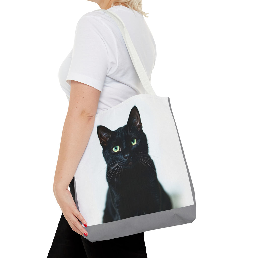 Tote Bag - Black Cat, Carry-All Shoulder Bag, Reusable Shopping Tote, Gift for Animal Lovers