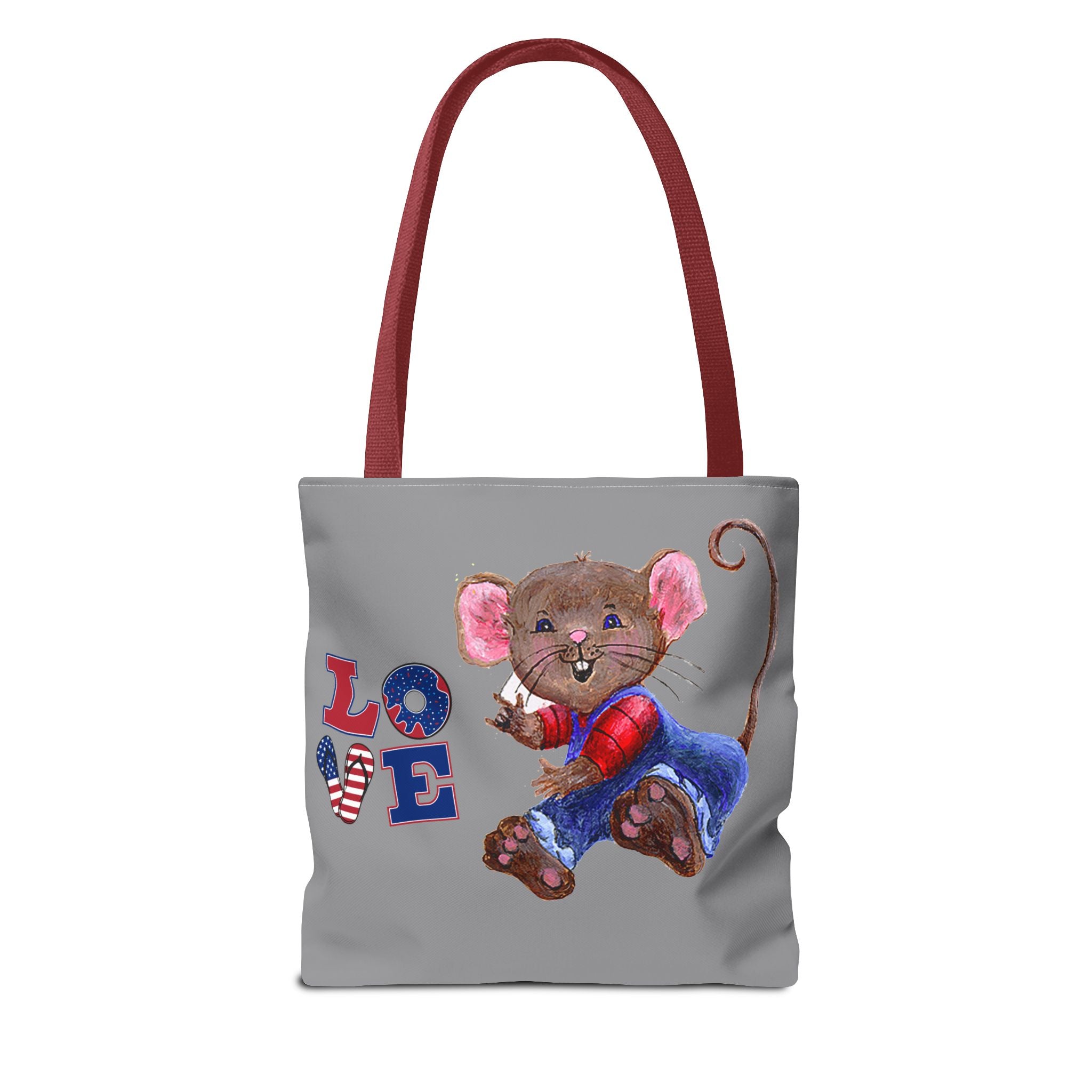 I Love You Mouse Patriotic LOVE Tote Bag | Mouse 1 AND Mouse 2 | All-Over Print