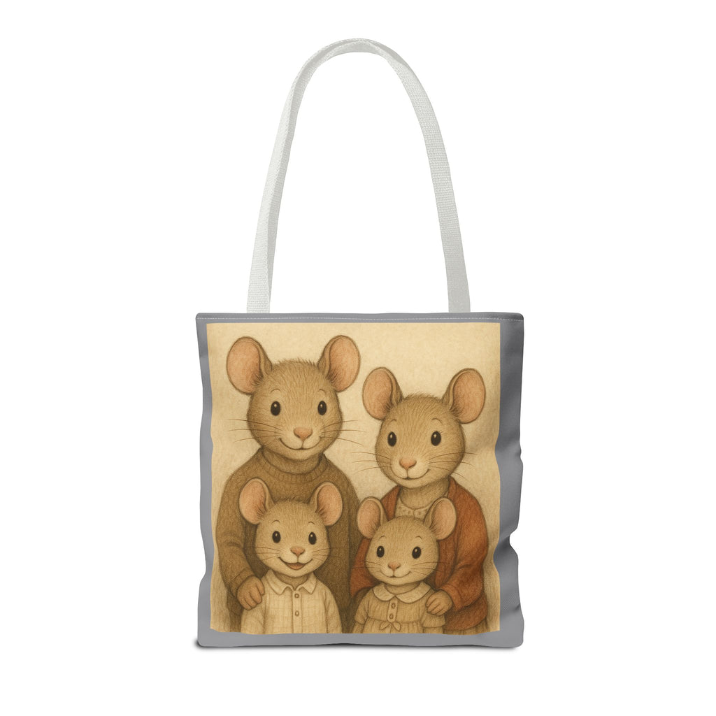 Tote Bag - Mouse Family, Cute Animal Print, Carry-All Shoulder Bag, Reusable Shopping Tote, Gift for Animal Lovers