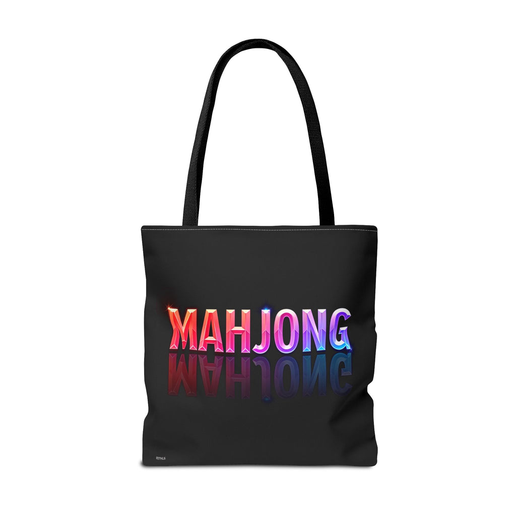 Black Mahjong Tiles Tote Bag | All-Over Print Tote