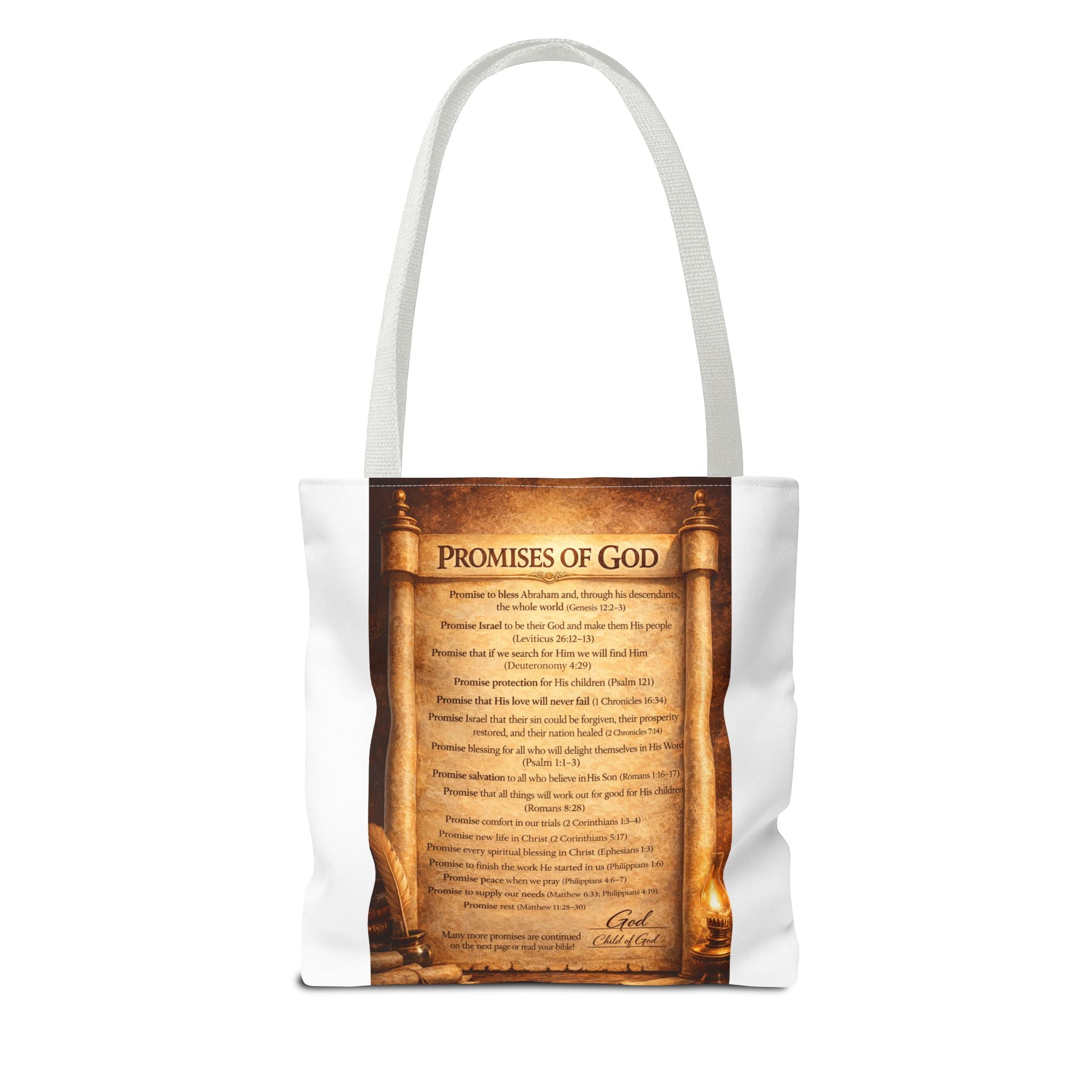 The Promises of God Tote Bag | Scripture Faith Design