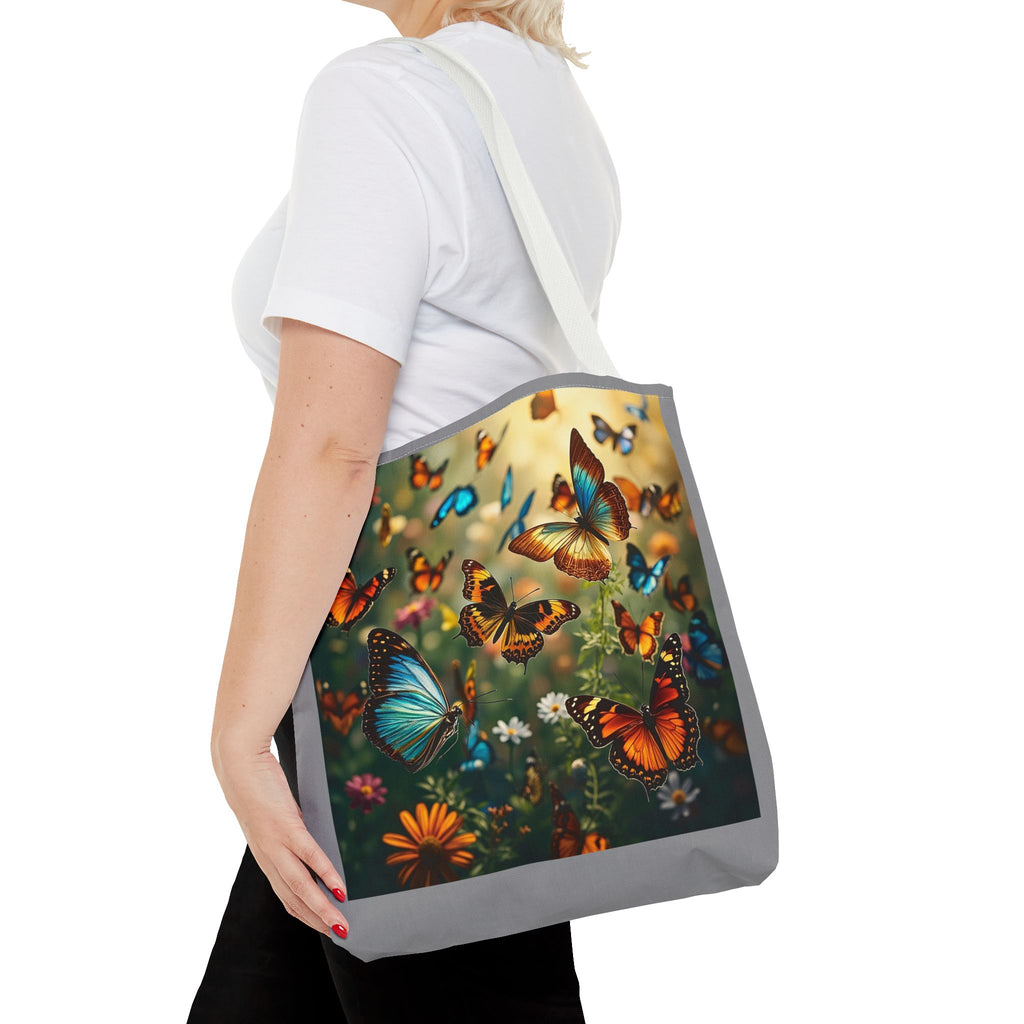 Butterfly Swam 2 Tote Bag - Floral Nature Garden Shopping Bag, Reusable Canvas Handbag, Eco-Friendly Market Tote, Gift for Her, Spring