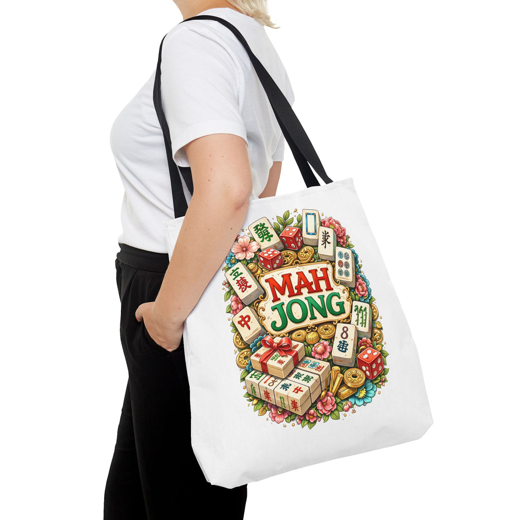 White Mahjong Tiles Tote Bag | All-Over Print Tote
