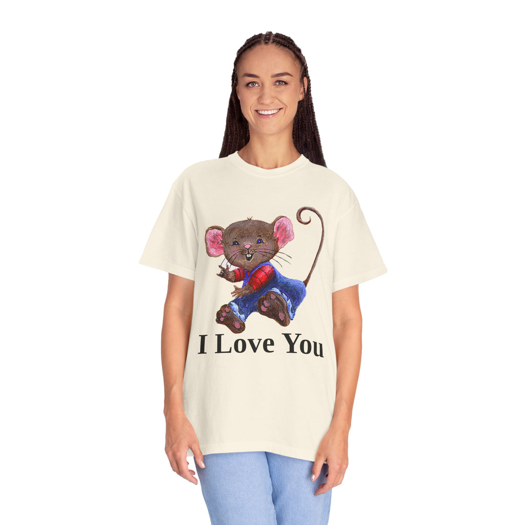 I Love You Mouse Version 2 Unisex T-shirt, Apparel, Clothing, Cute Mouse Tee, Christian Gift, Casual Top