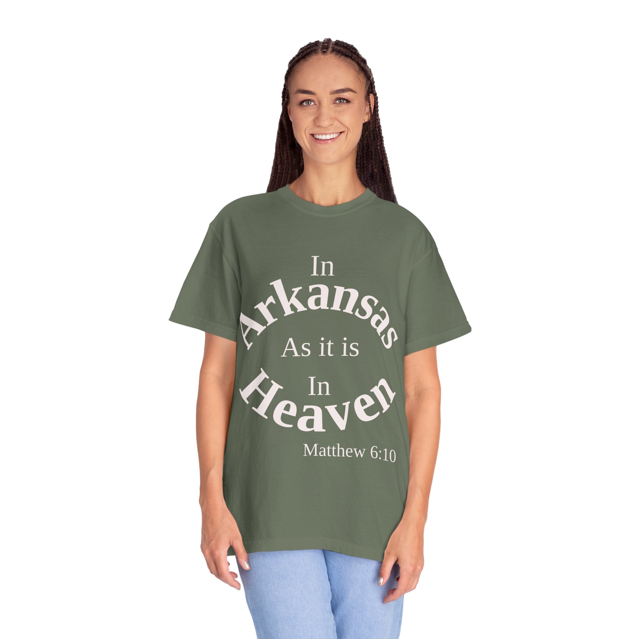 Arkansas Unisex T-Shirt, Matthew 6:10 Faith Apparel, Everyday Inspiration Tee, Home State Love Christian Clothing