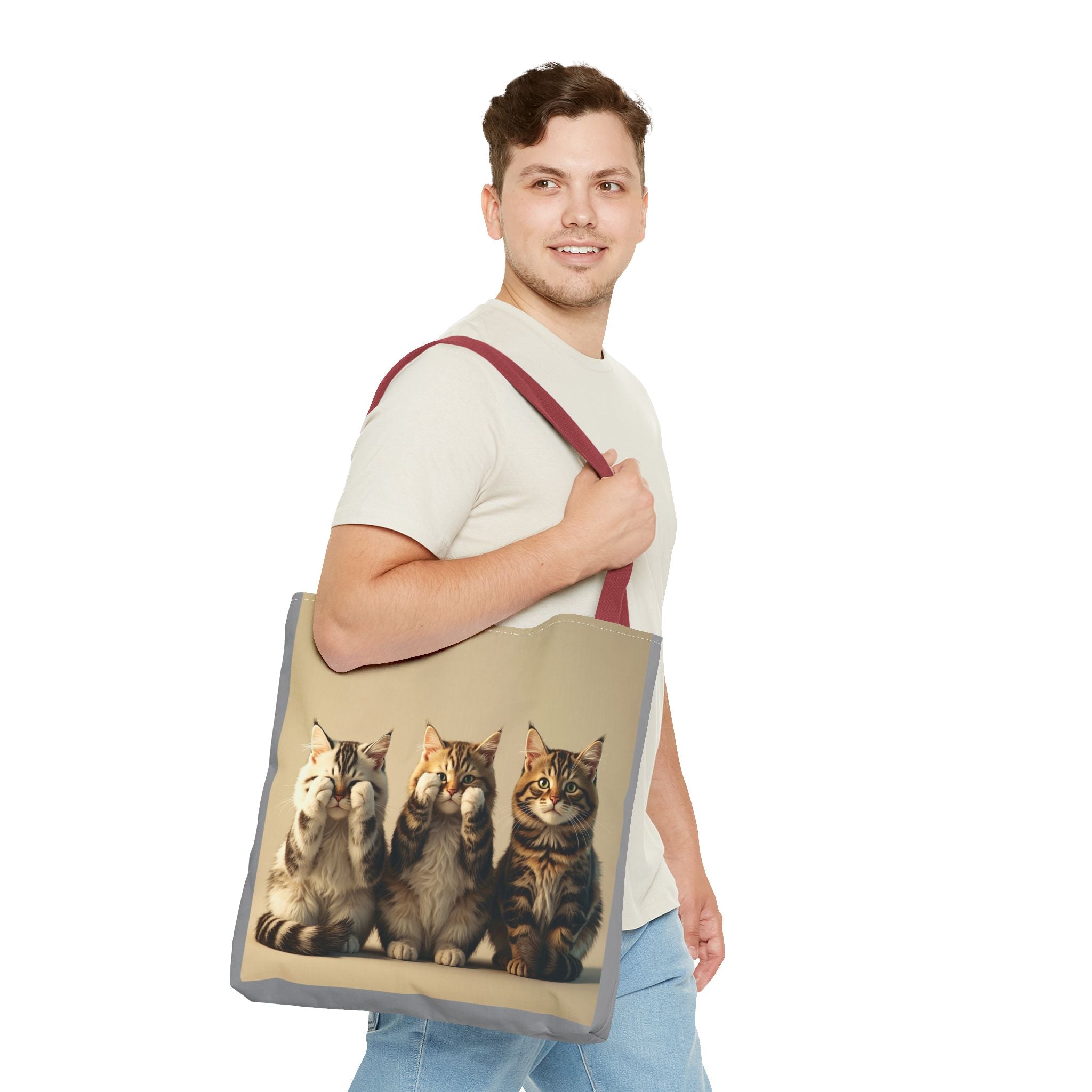 Tote Bag - Three Cats, Carry-All Shoulder Bag, Reusable Shopping Tote, Gift for Animal Lovers