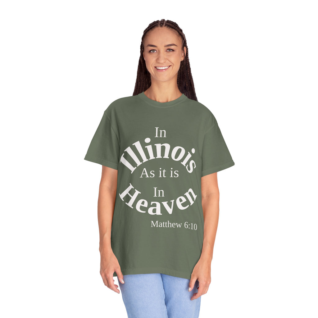 Illinois Unisex T-Shirt, Matthew 6:10 Faith Apparel, Everyday Inspiration Tee, Home State Love Christian Clothing