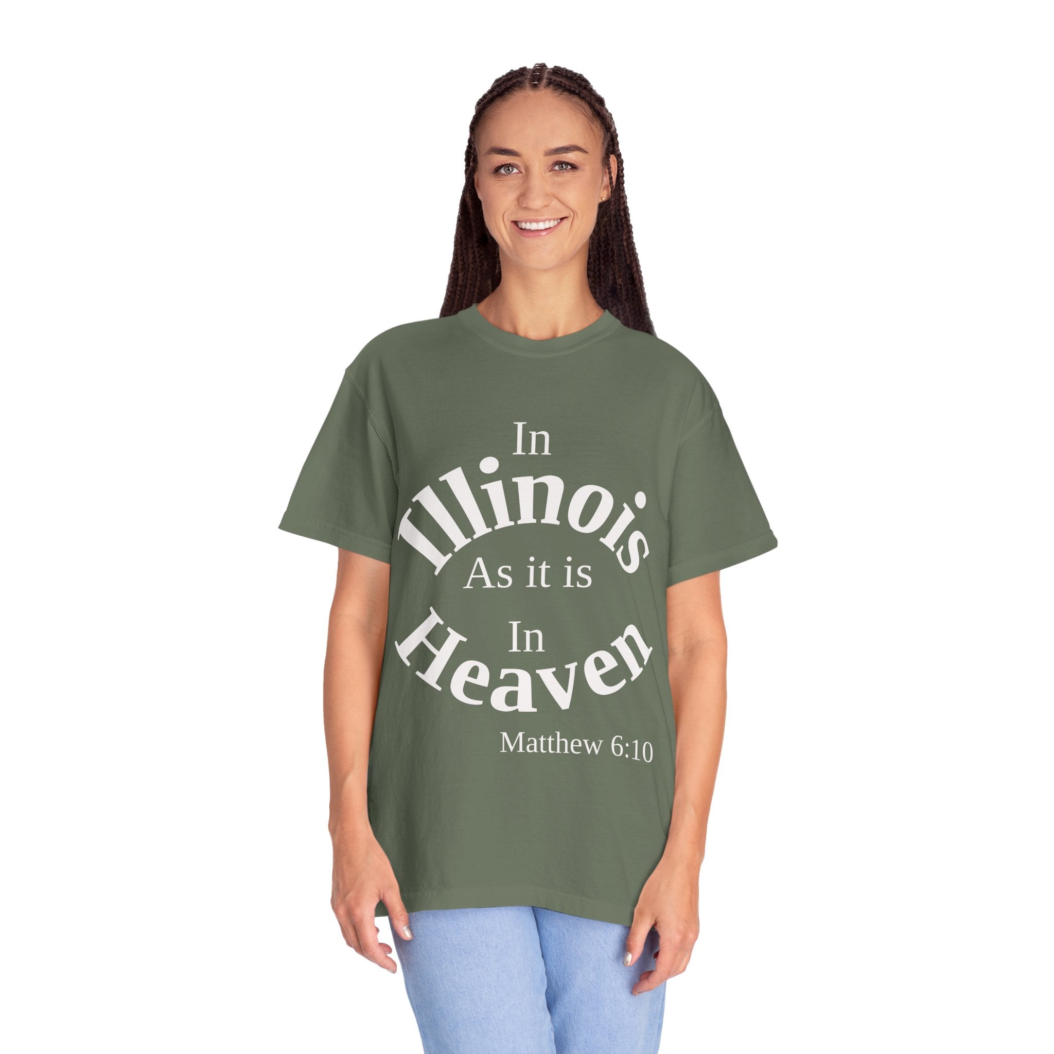 Illinois Unisex T-Shirt, Matthew 6:10 Faith Apparel, Everyday Inspiration Tee, Home State Love Christian Clothing