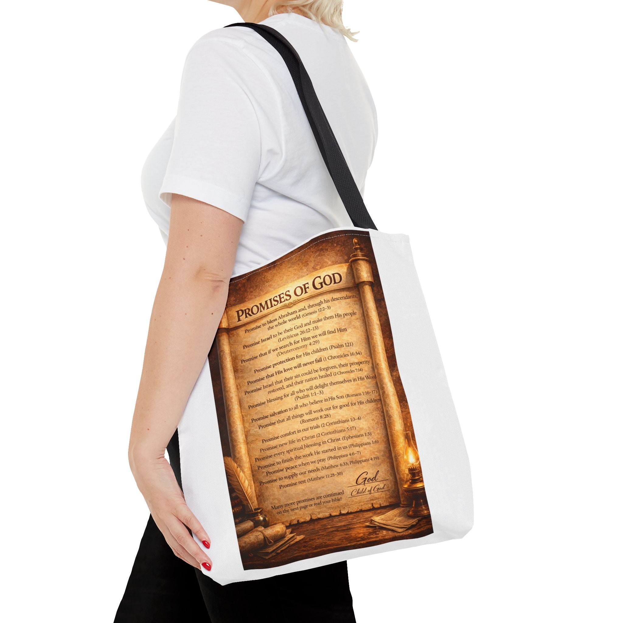 The Promises of God Tote Bag | Scripture Faith Design