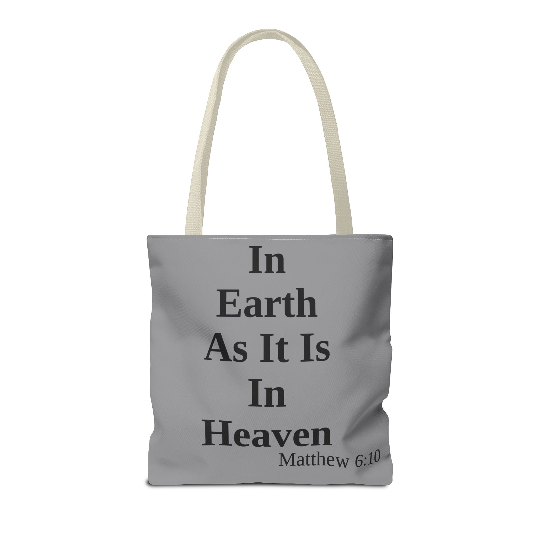 Home School Grey Tote Bag | Christian Faith Design | Matthew 6:10
