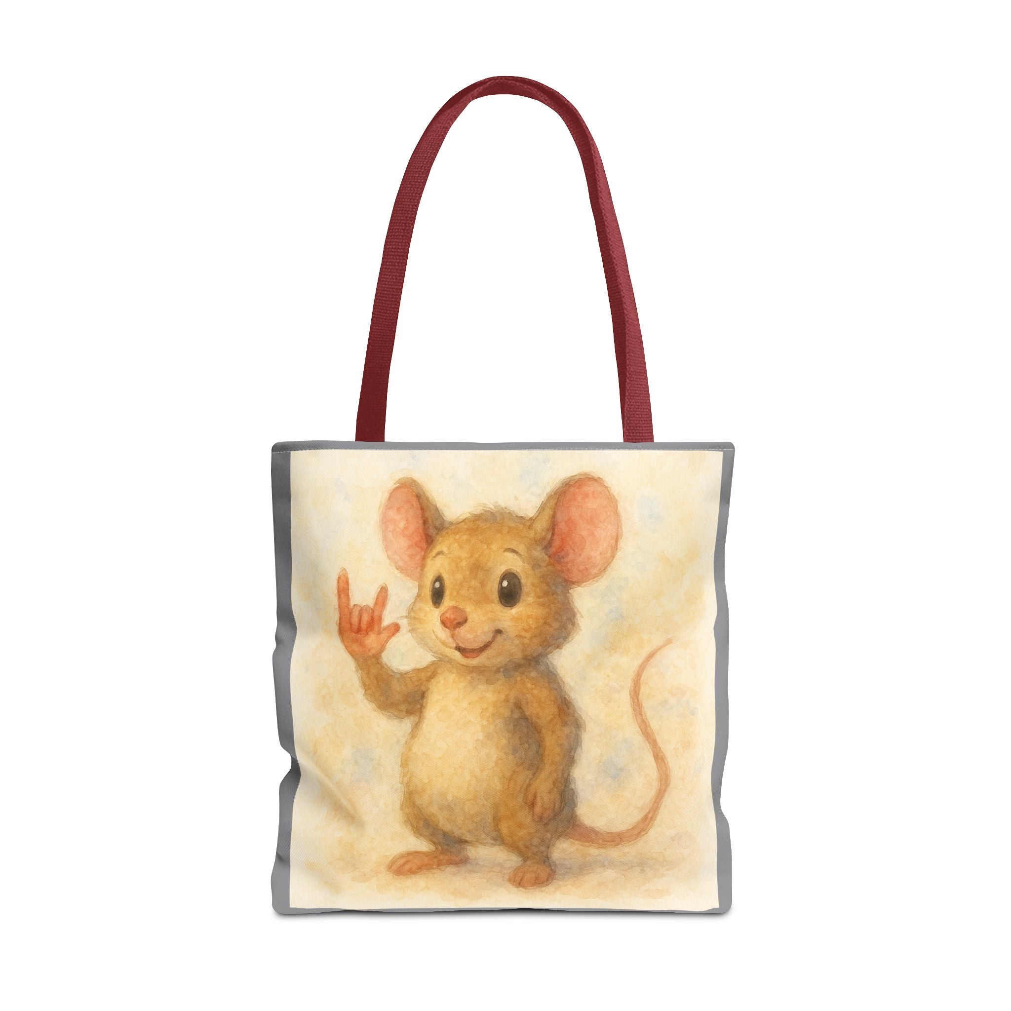 Tote Bag - Mouse 3 I Love You, Cute Animal Print, Carry-All Shoulder Bag, Reusable Shopping Tote, Gift for Animal Lovers