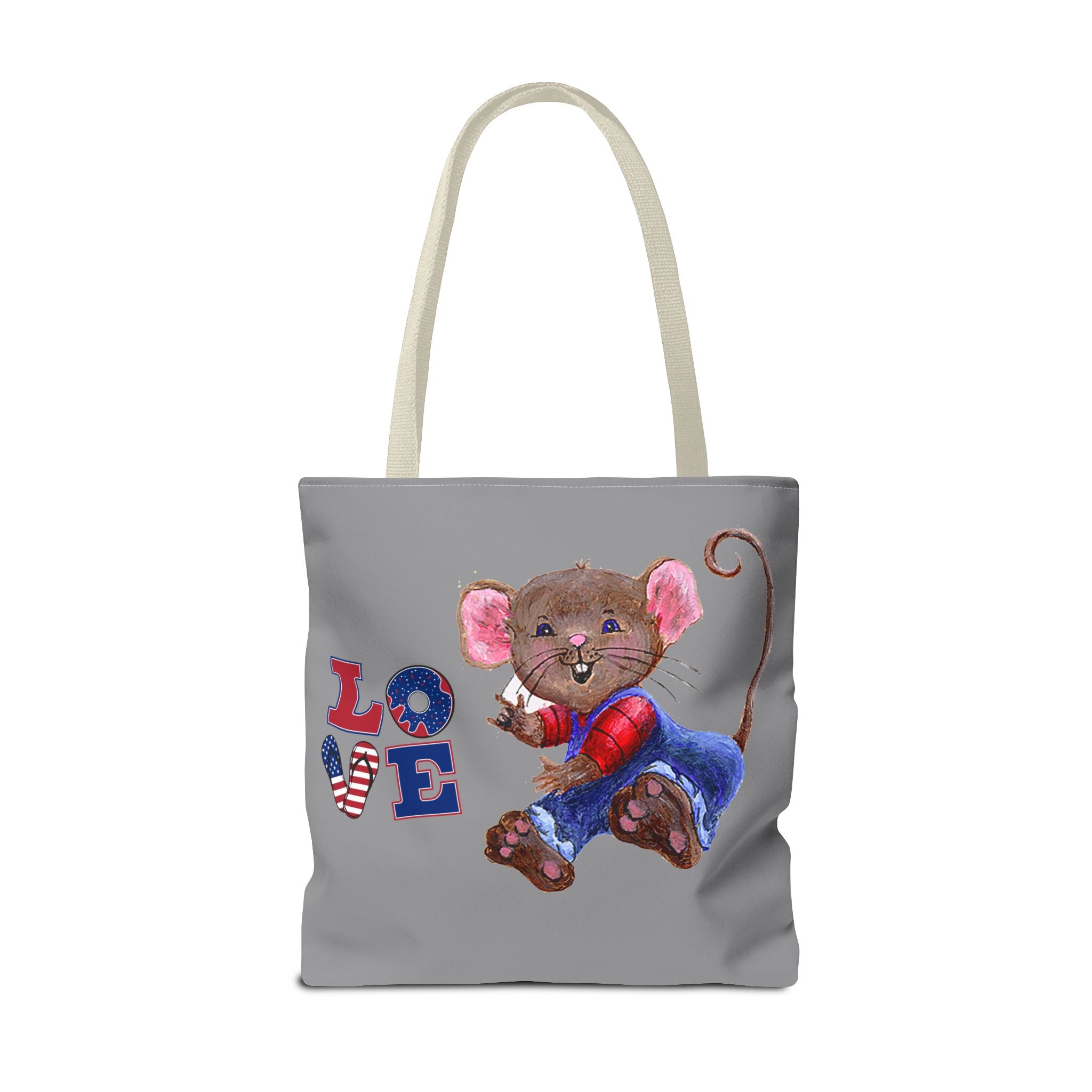 I Love You Mouse Patriotic LOVE Tote Bag | Mouse 1 AND Mouse 2 | All-Over Print